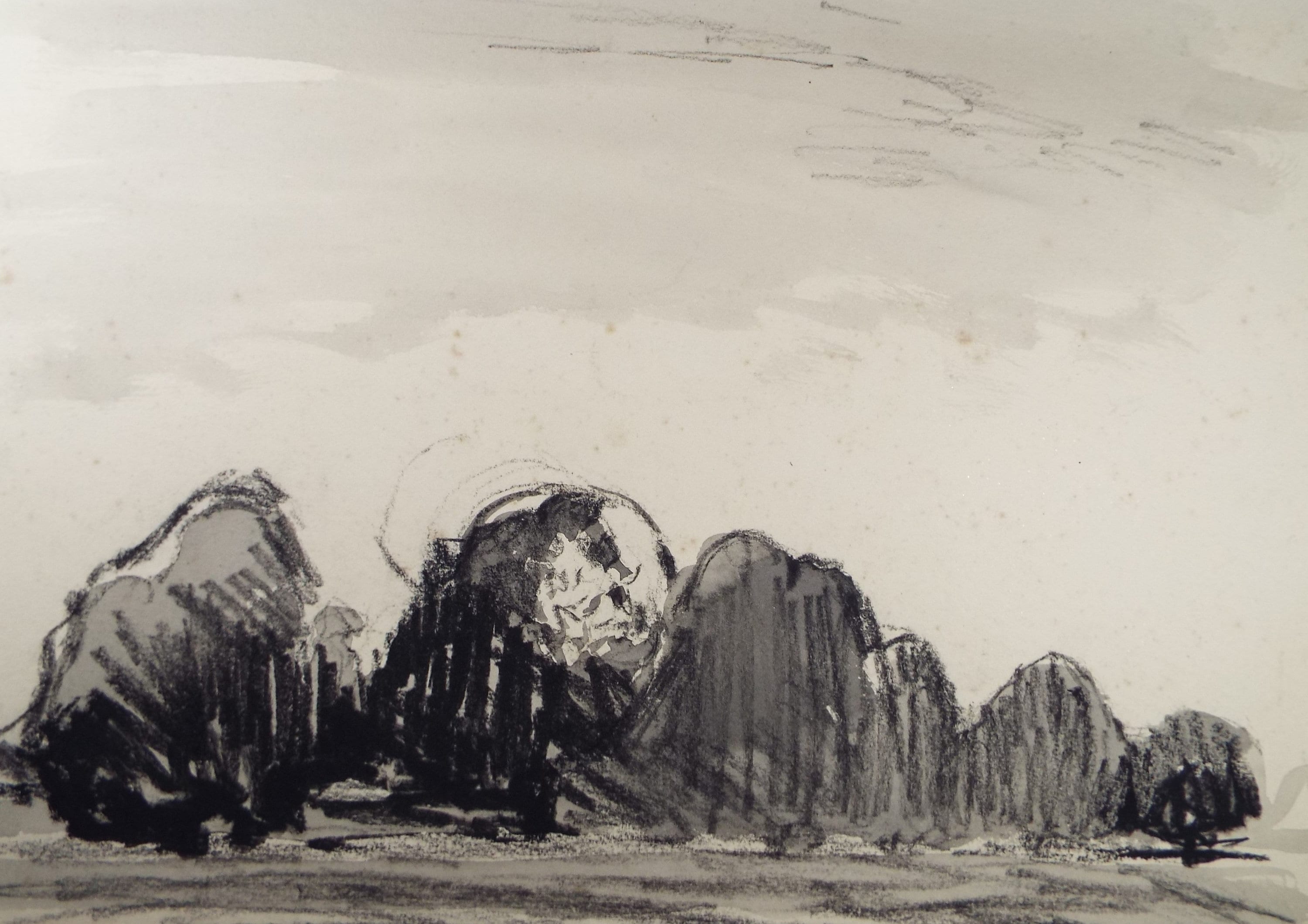 Original Pastel Drawing 'Park Landscape', circa 1990, Mariota Bosanquet (1923-2022)