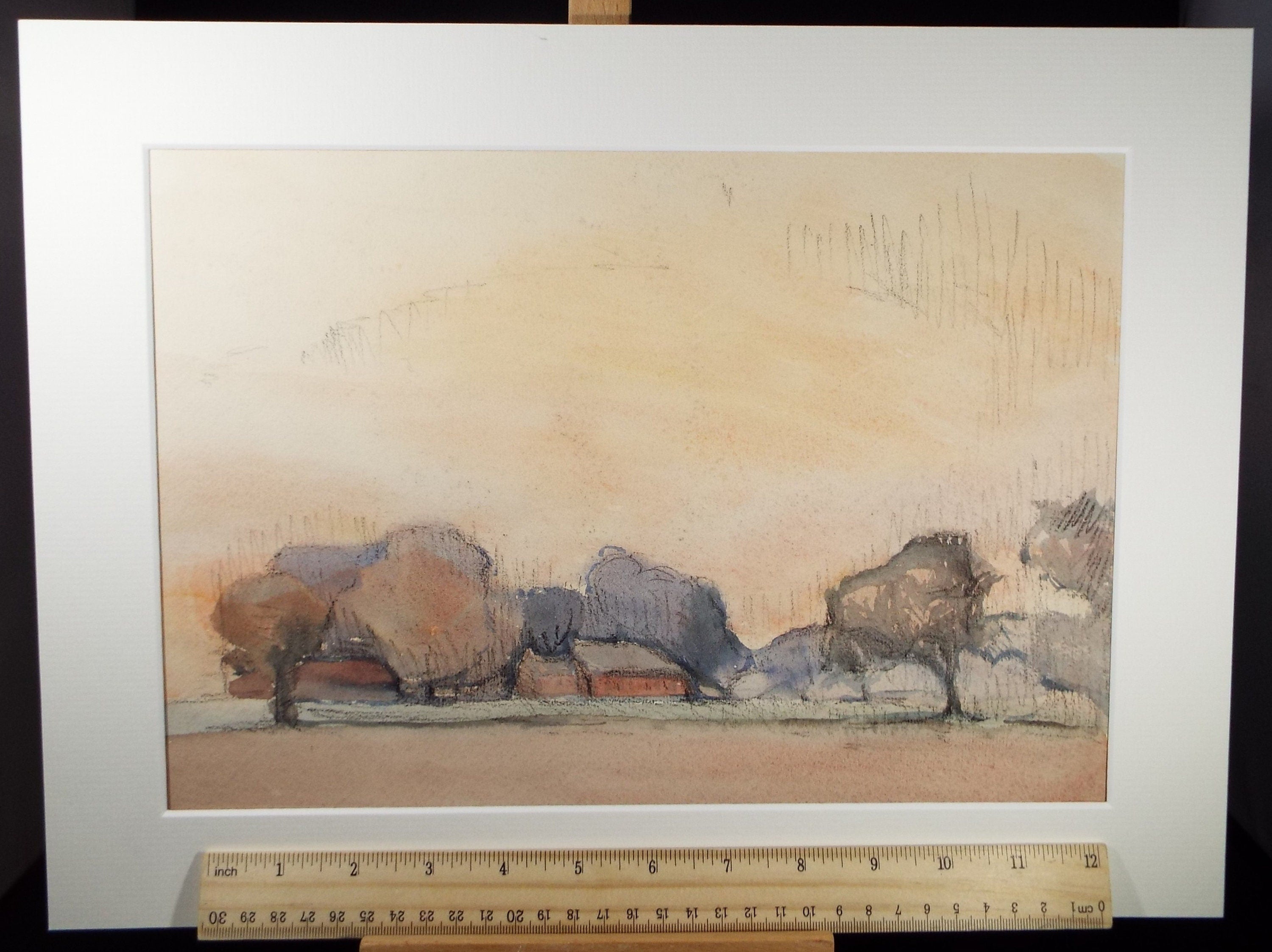 Original Pastel Drawing 'Park Landscape', circa 1990, Mariota Bosanquet (1923-2022)