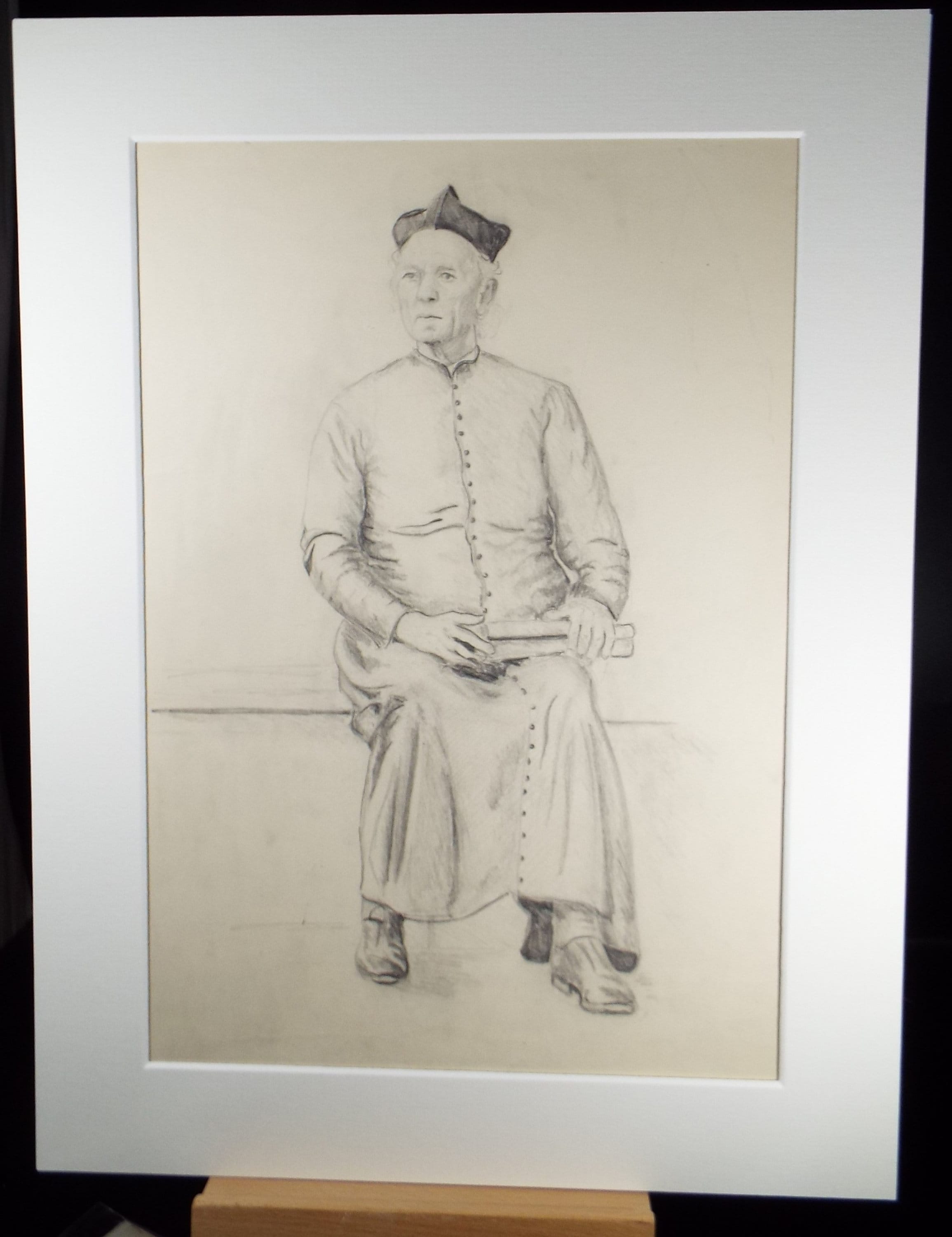Original Pencil Sketch,'Study of a Priest', Hilda Burford (1887-1957)