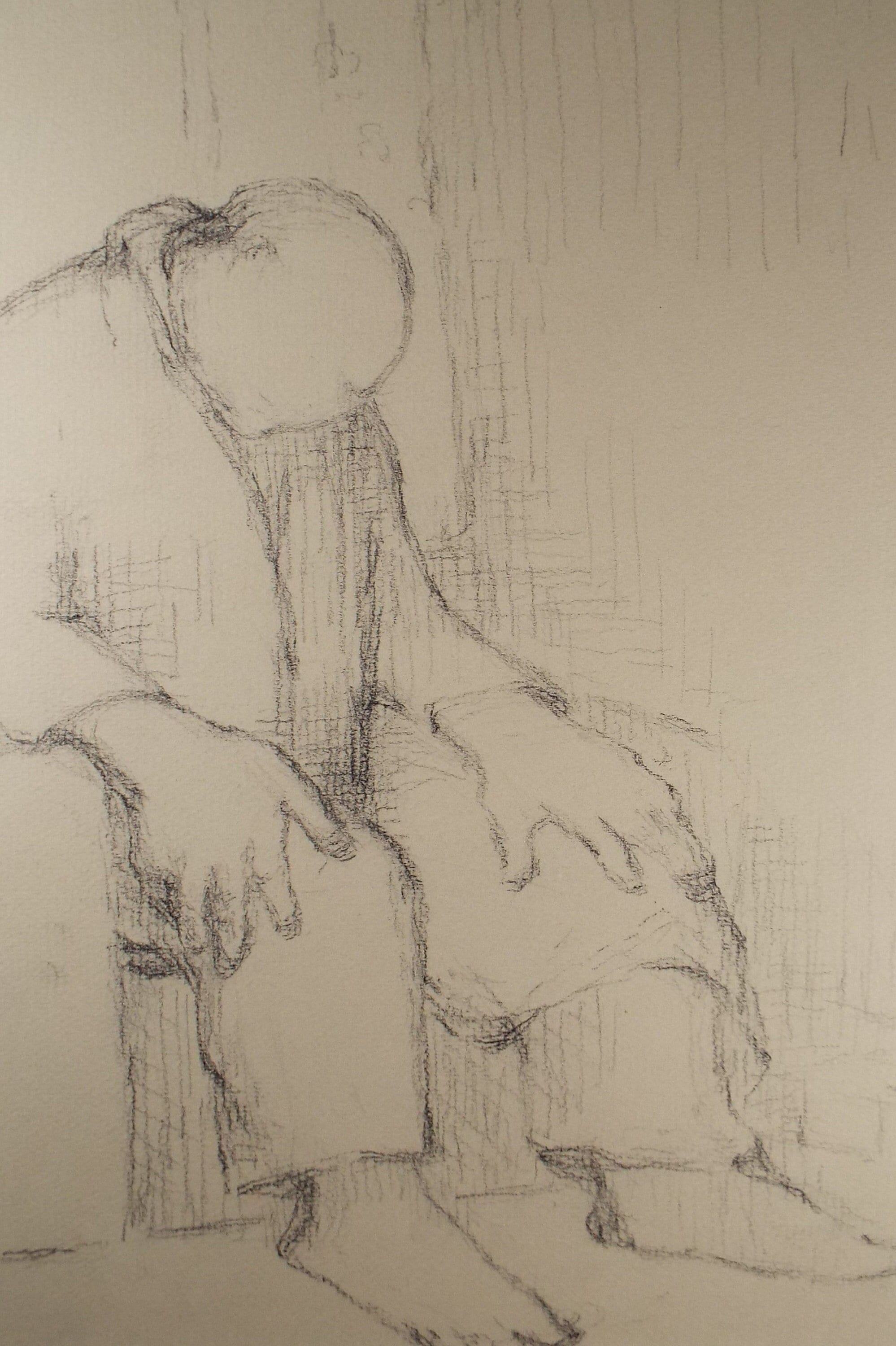 Original Pastel Drawing ,'Seated Figure', Circa 1990's, Mariota Bosanquet (1923-2022)
