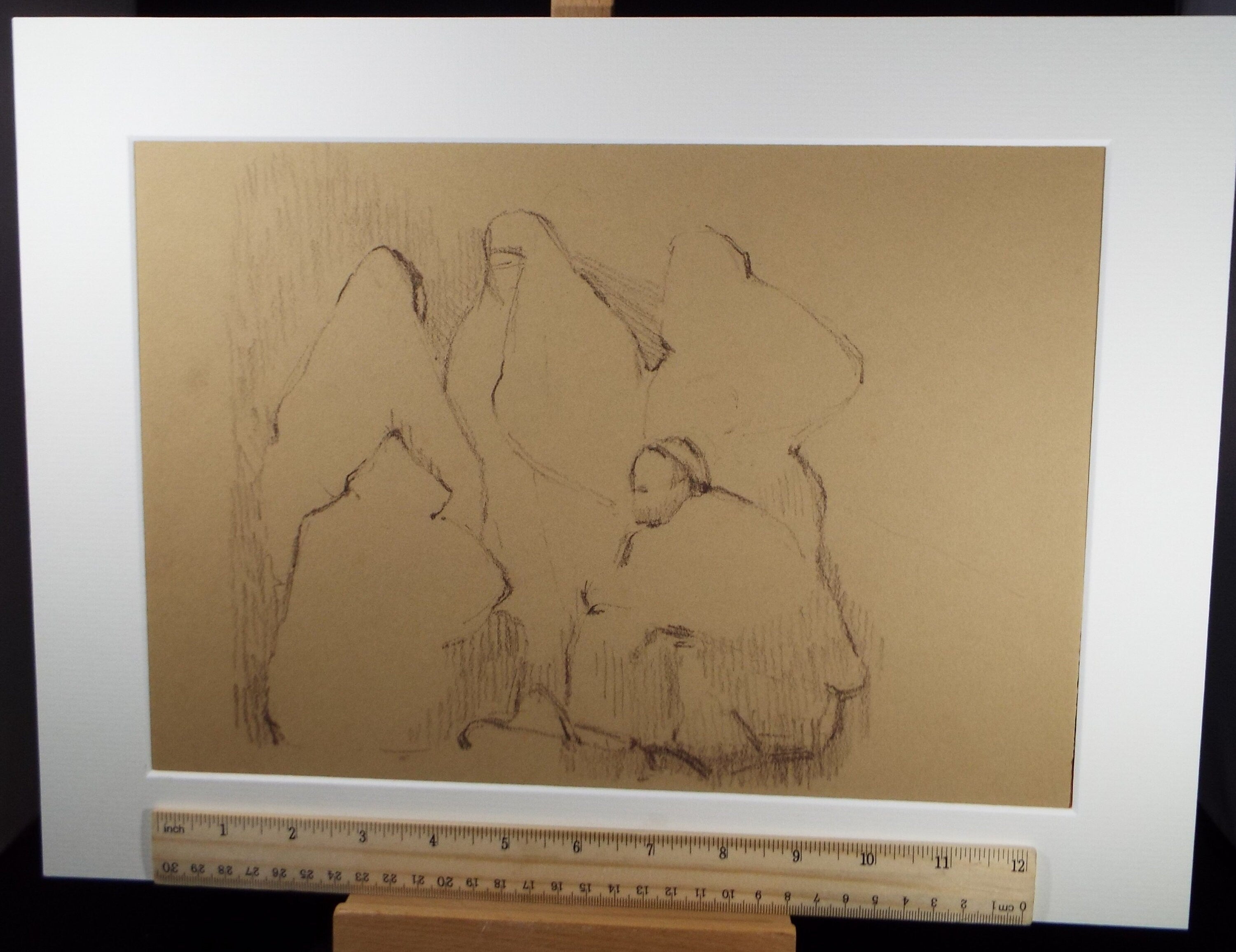 Original Pastel Drawing ,'Group of Fugures', Circa 1990's, Mariota Bosanquet (1923-2022)