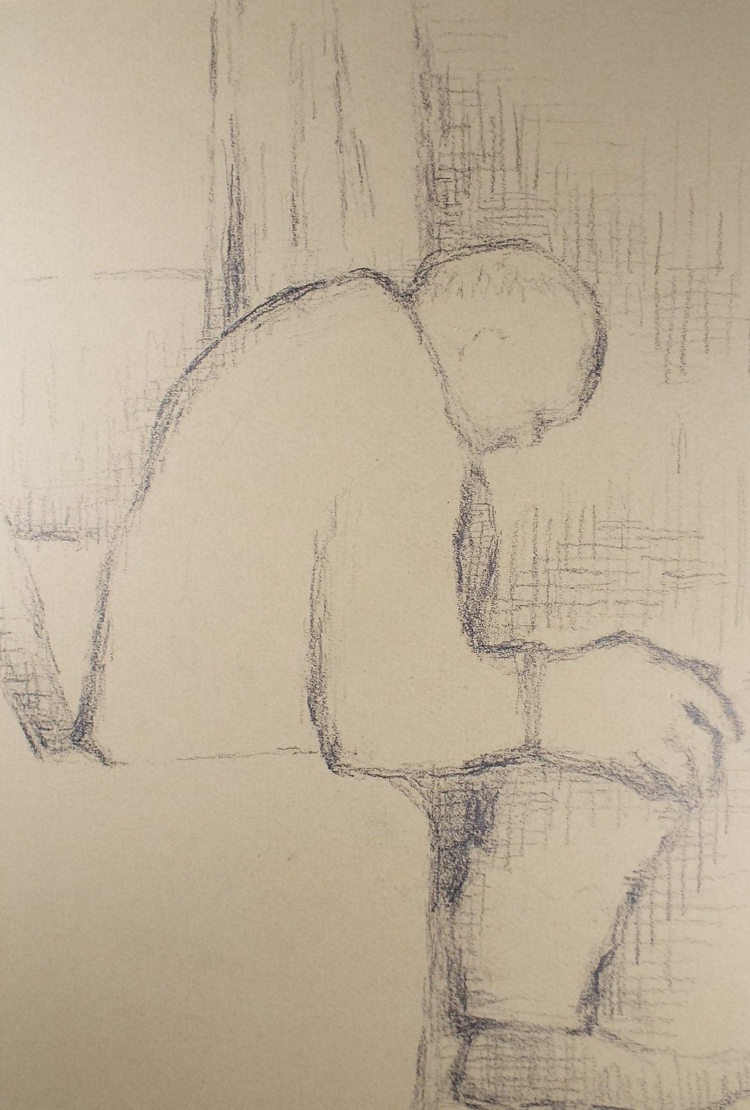 Original Pastel Drawing ,'Seated Figure', Circa 1990's, Mariota Bosanquet (1923-2022)