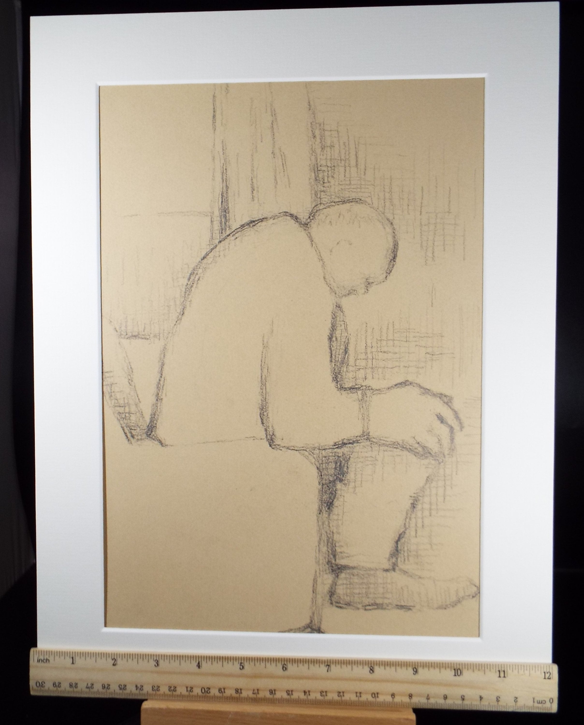 Original Pastel Drawing ,'Seated Figure', Circa 1990's, Mariota Bosanquet (1923-2022)