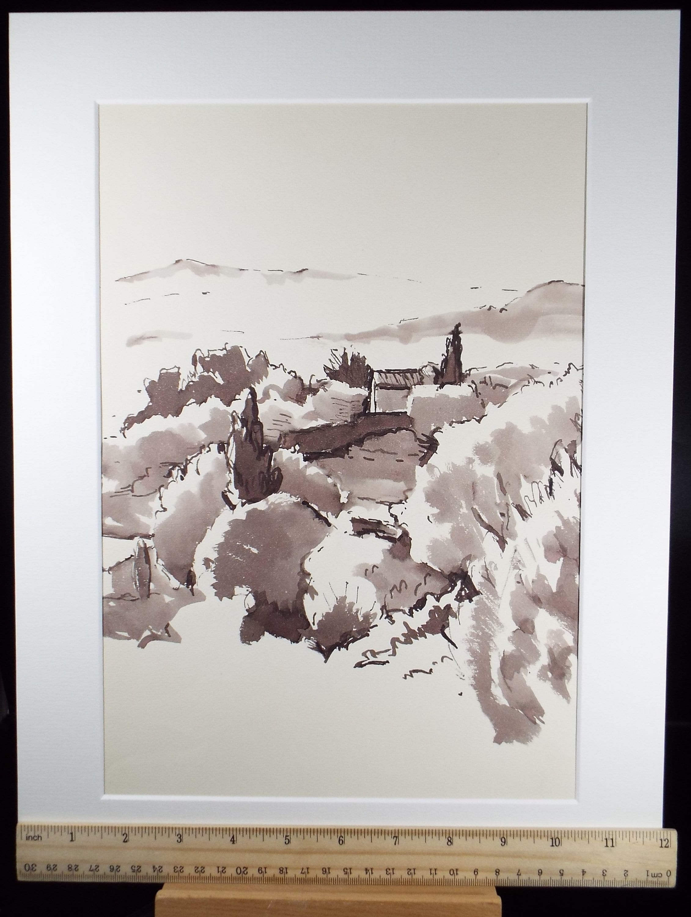 Original Watercolour,'Italian Landscape ', circa 1990, Mariota Bosanquet (1923-2022)