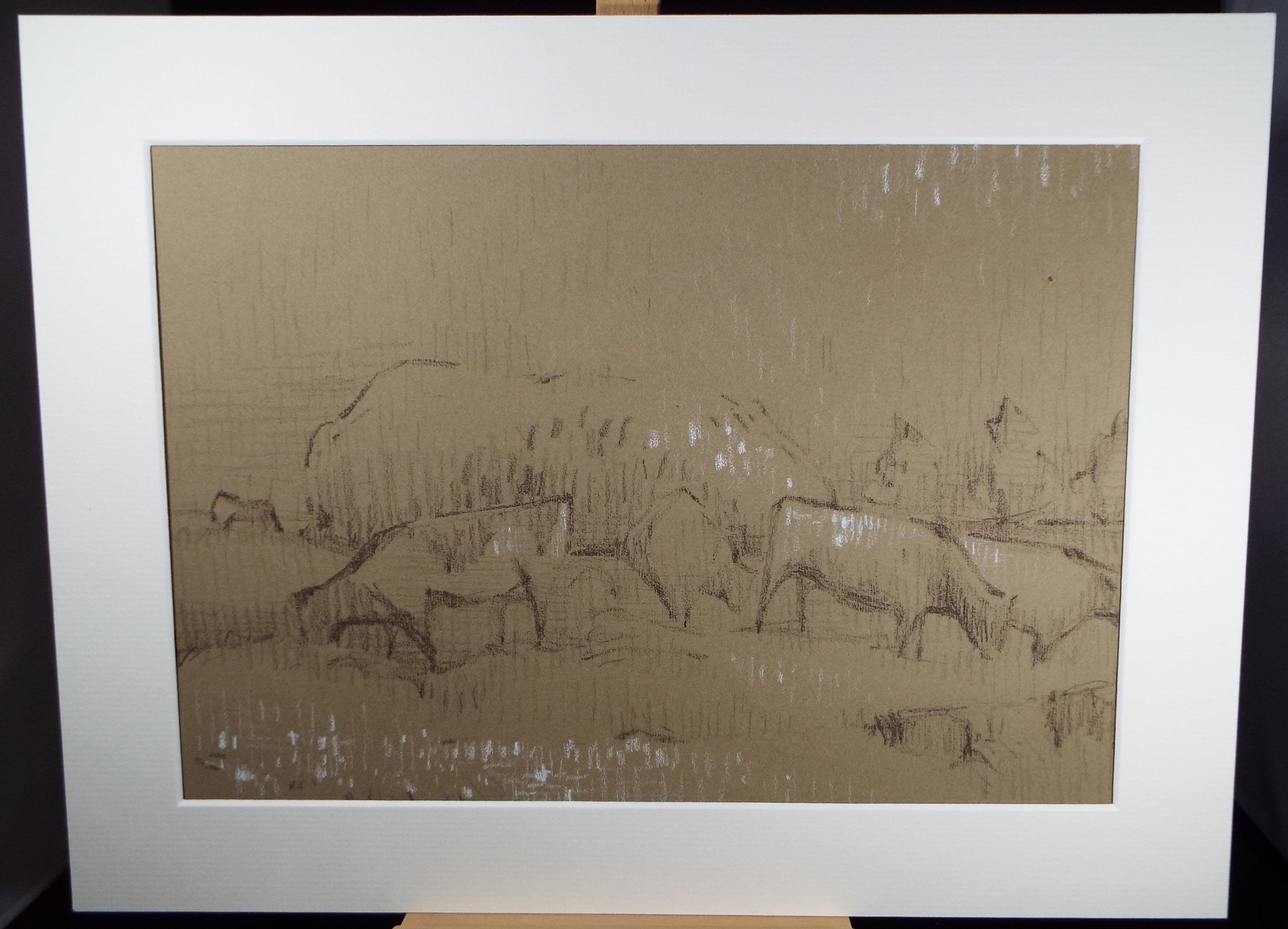 Original Pastel 'Cattle', circa 1990, Mariota Bosanquet (1923-2022)