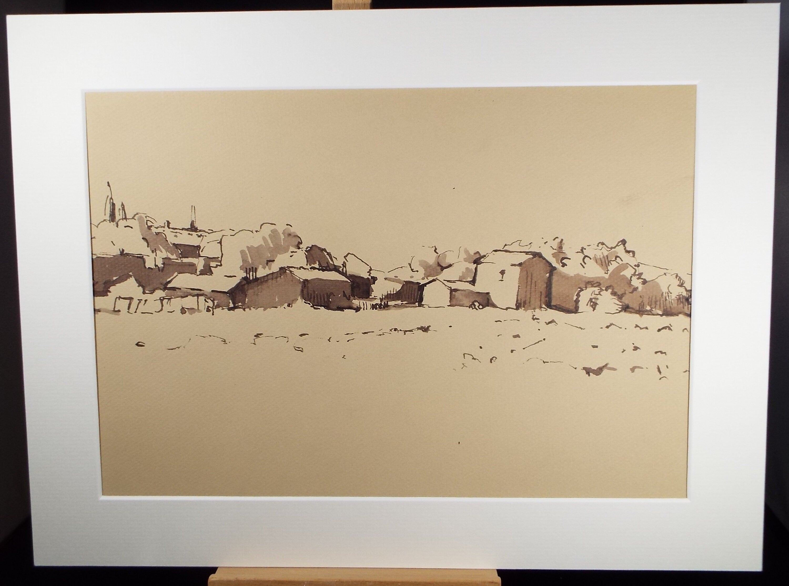 Original Watercolour,'Settlement', circa 1990, Mariota Bosanquet (1923-2022)