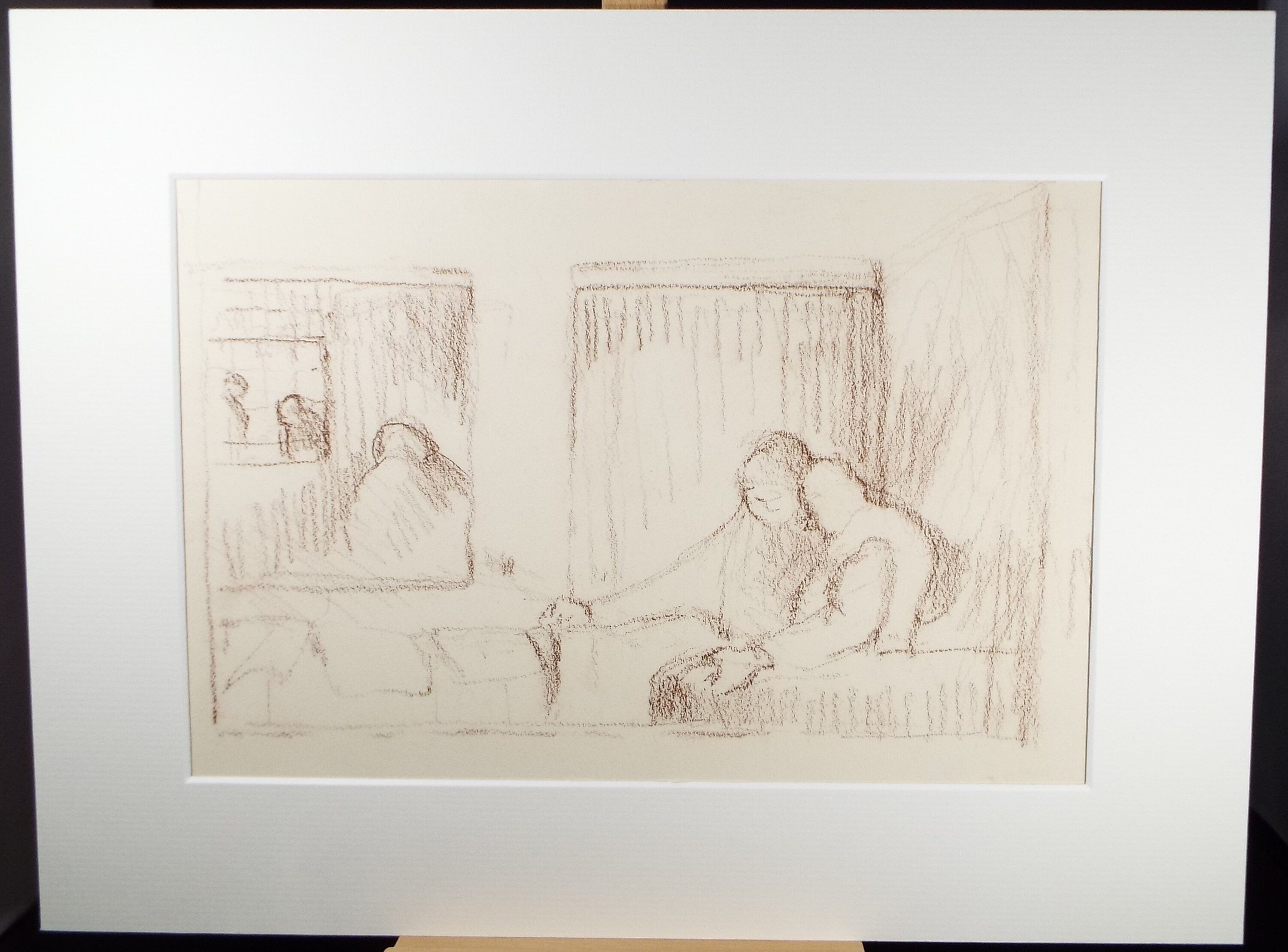 Original Pastel Drawing ,'Figure in Bed', circa 1990, Mariota Bosanquet (1923-2022)