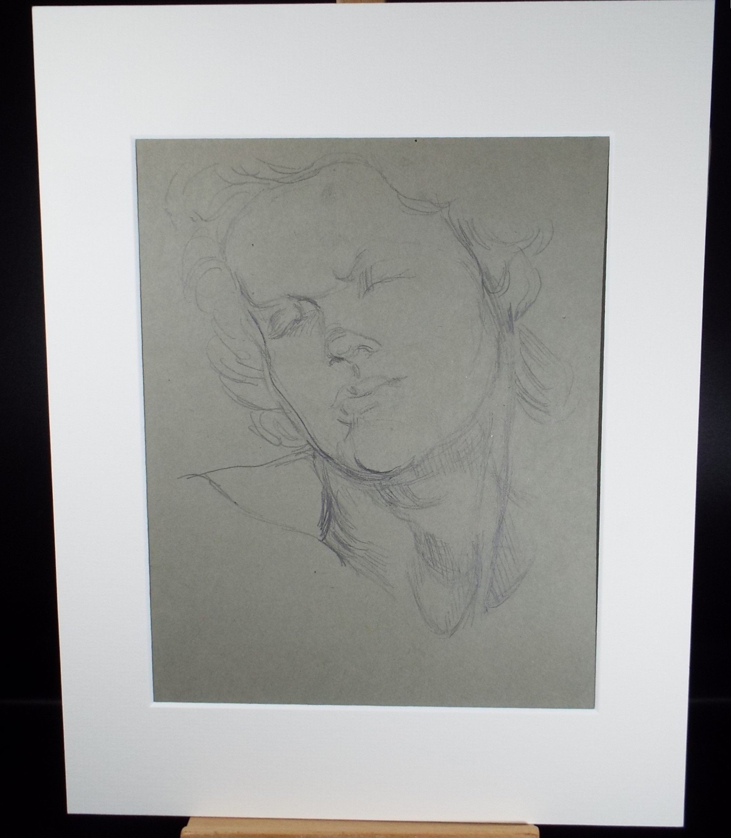 Original Pencil Sketch,'Study of a Woman', Circa 1940's, Hilda Burford (1887-1957)