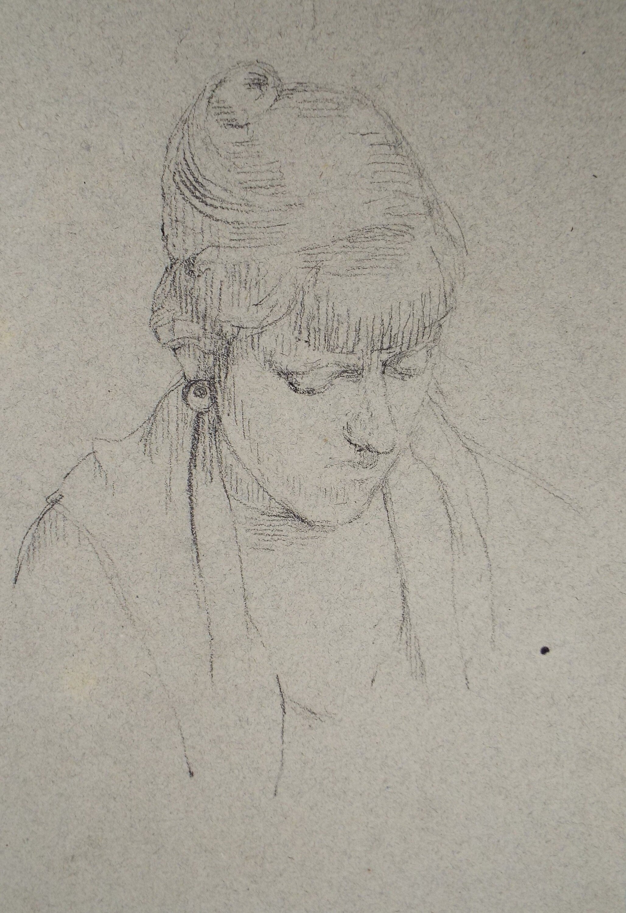 Original Pencil Sketch,'Study of a Woman', Circa 1950's, Hilda Burford (1887-1957)