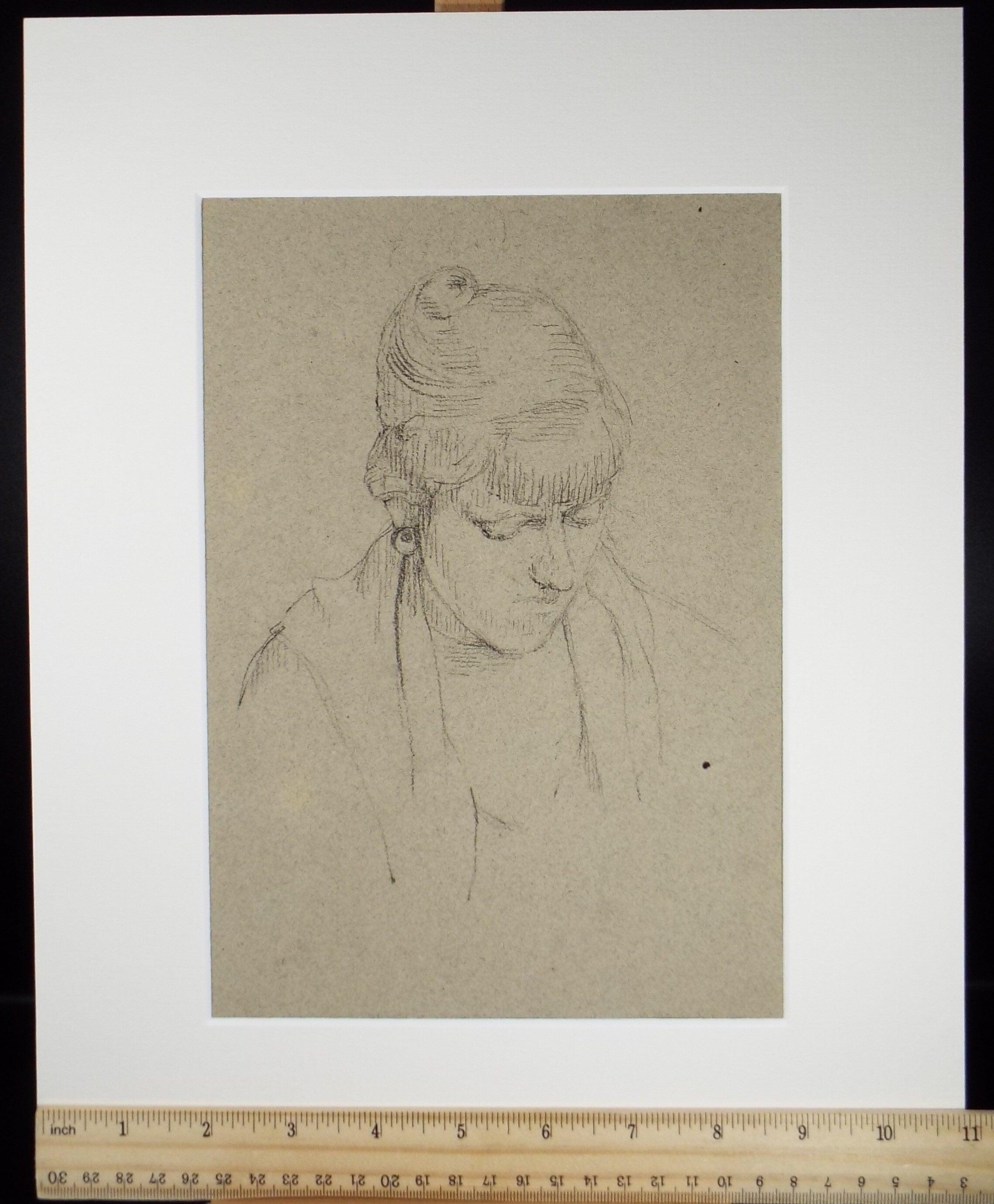 Original Pencil Sketch,'Study of a Woman', Circa 1950's, Hilda Burford (1887-1957)