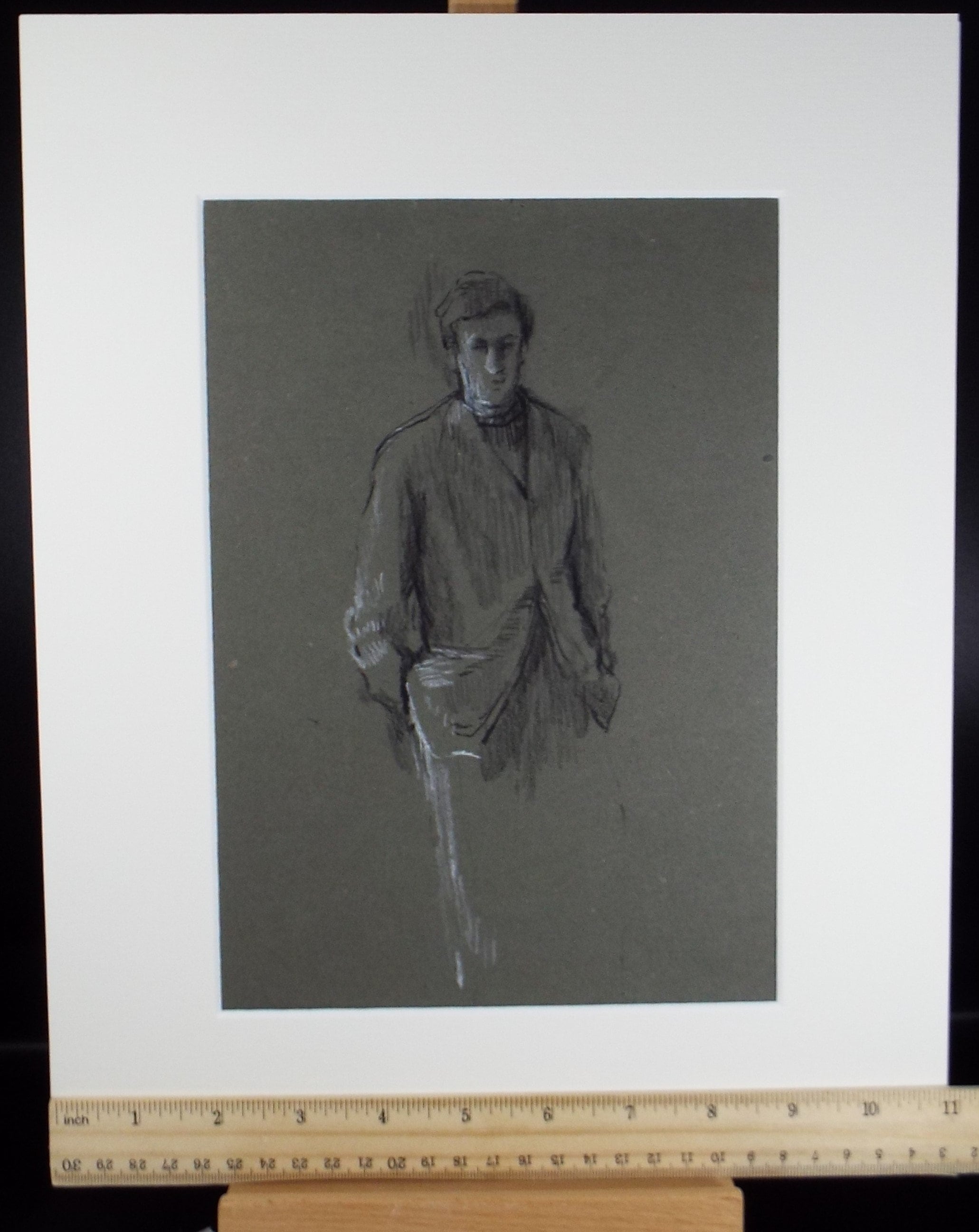 Original Pastel Sketch,'Study of a Young Man', Hilda Burford (1887-1957)