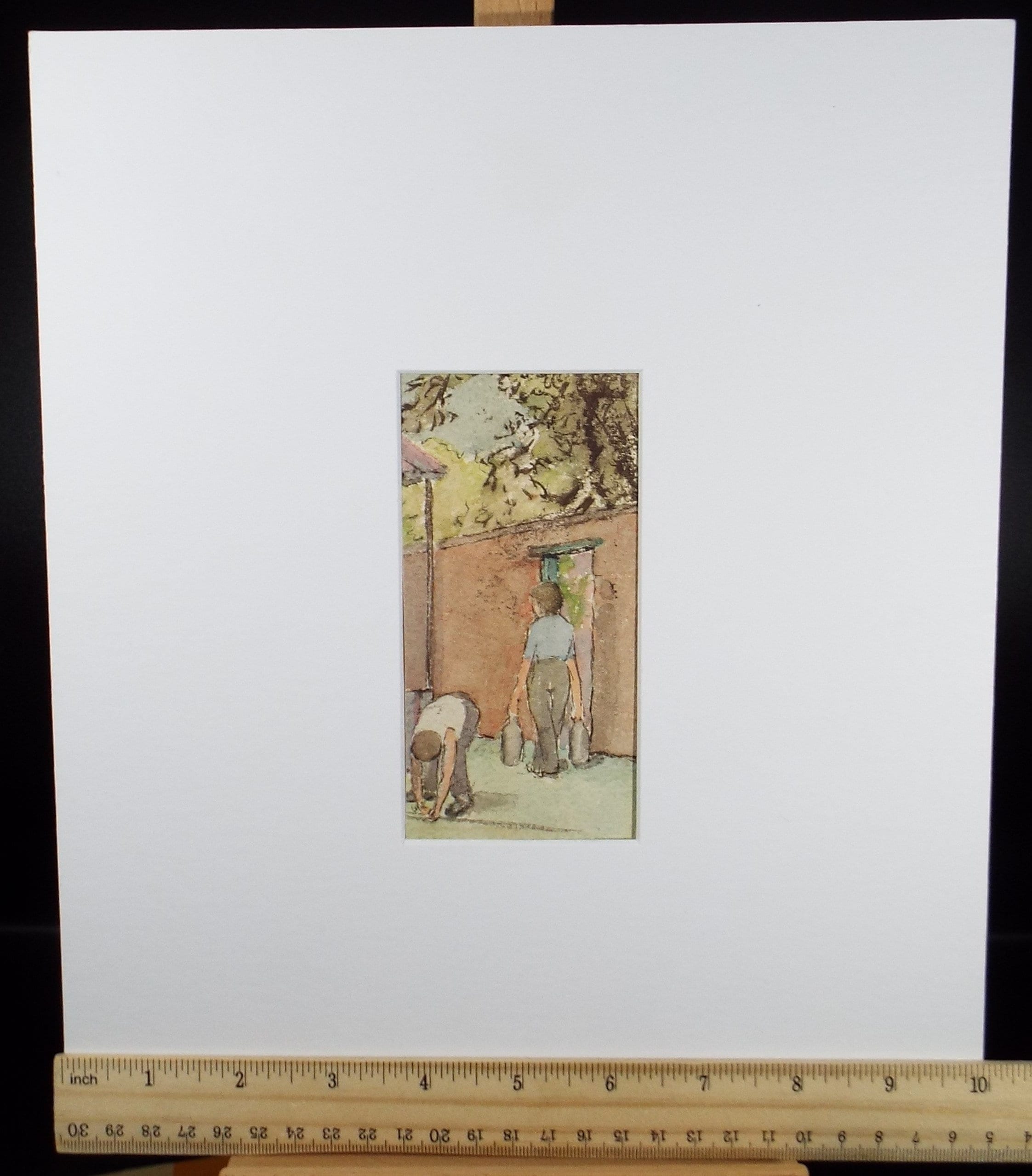 Original Watercolour, 'A Boat with Figures',circa 1940's, Hilda Burford (1887-1957)