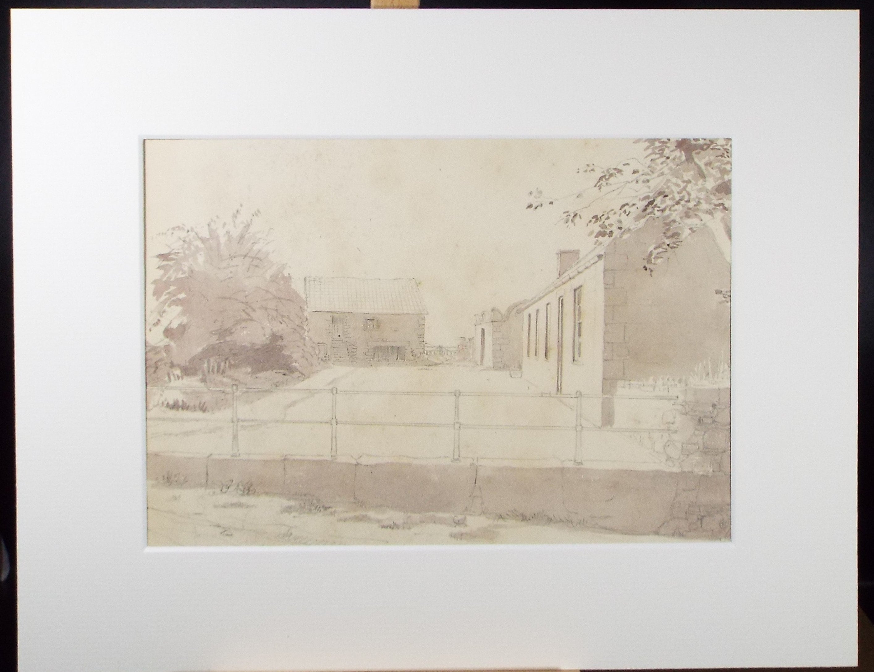 Original Watercolour, 'A Farmstead', c1880, A Elliott