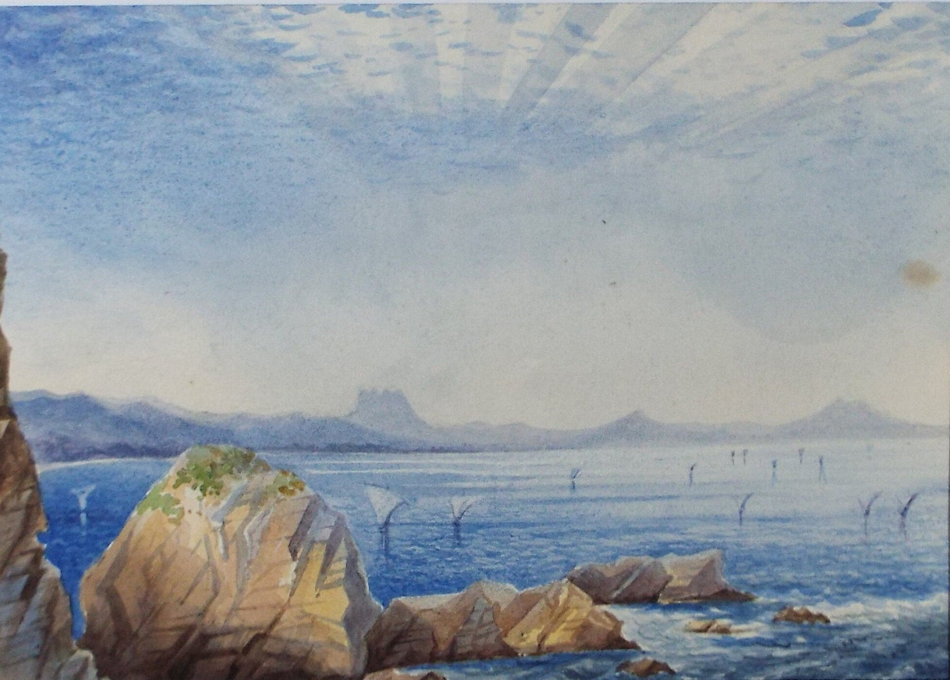 Original Watercolour, 'Biarritz', c1880, Artist Unknown