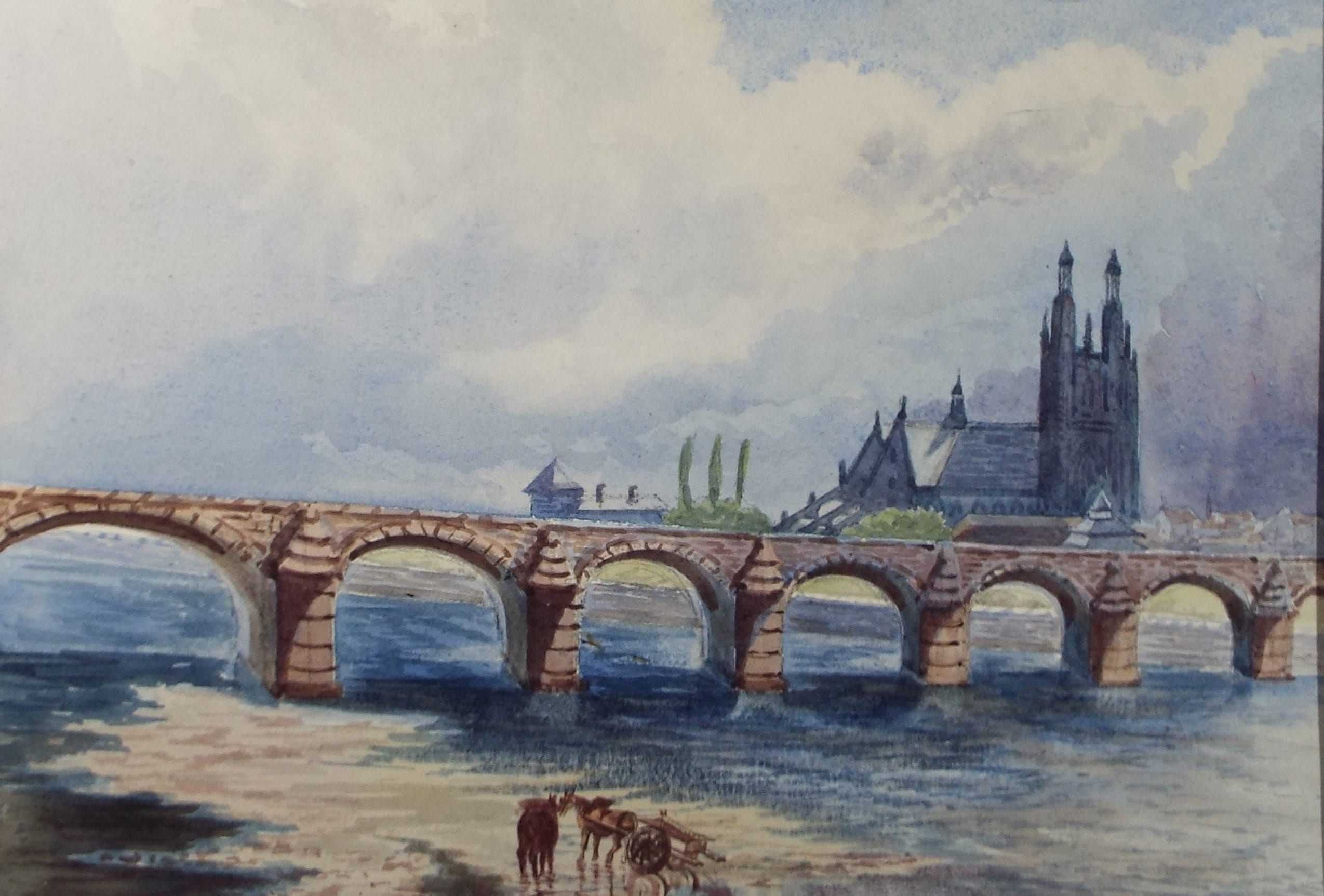 Original Watercolour, 'Tours', c1880, Artist Unknown