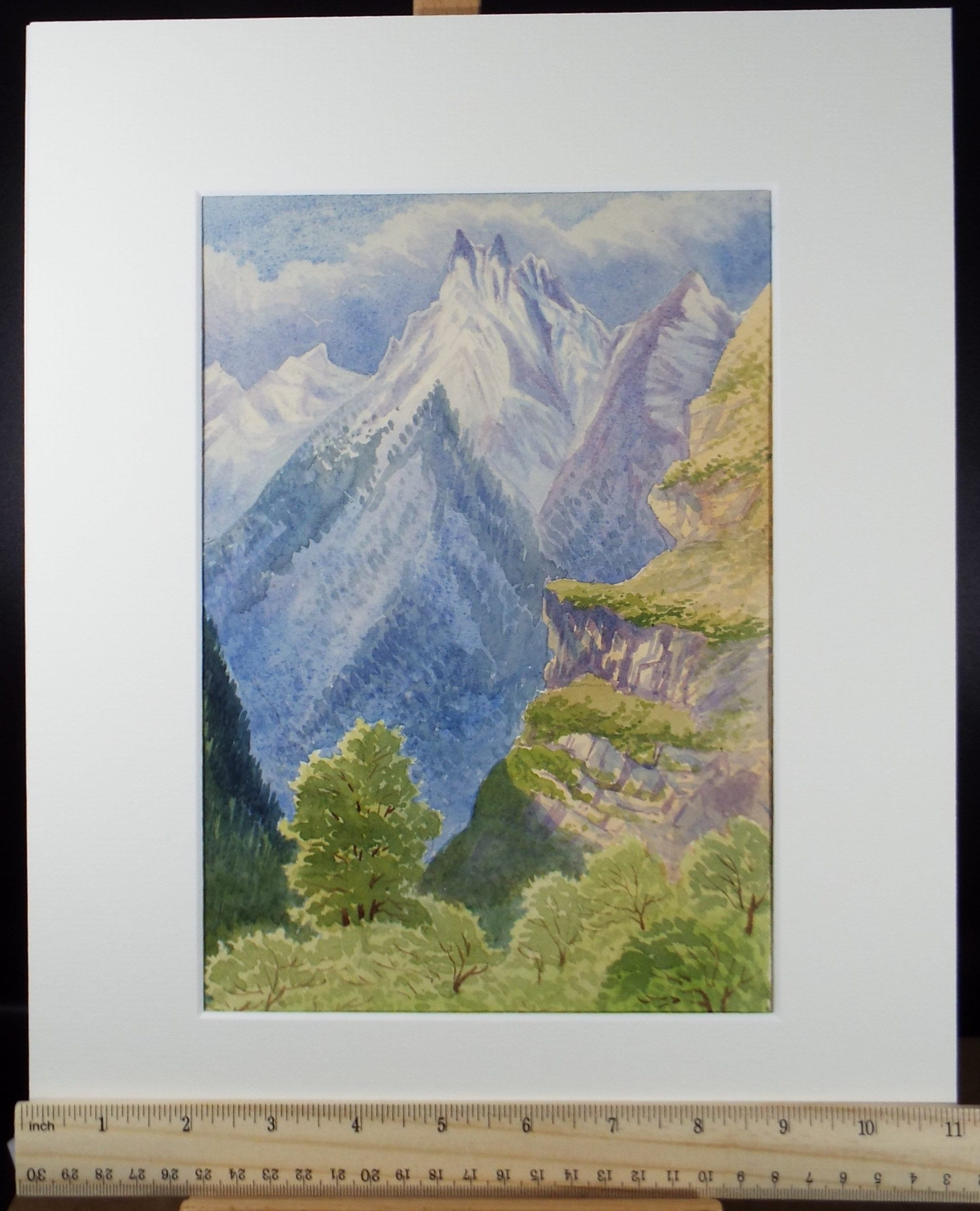 Original Watercolour, 'Col de Espagne', c1880, Artist Unknown