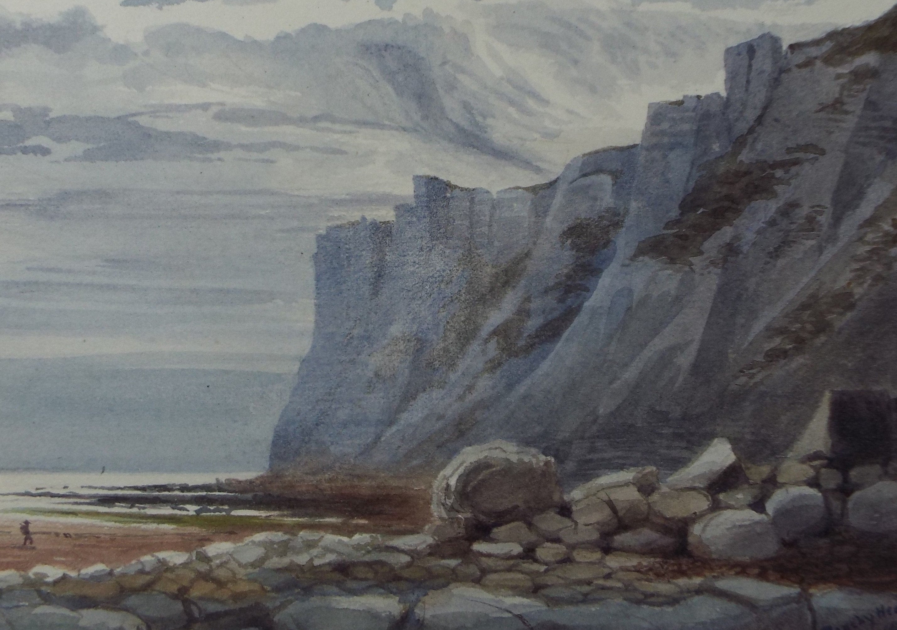 Original Watercolour, 'Beachy Head, Eastbourne', circa 1880's, Unknown Artist