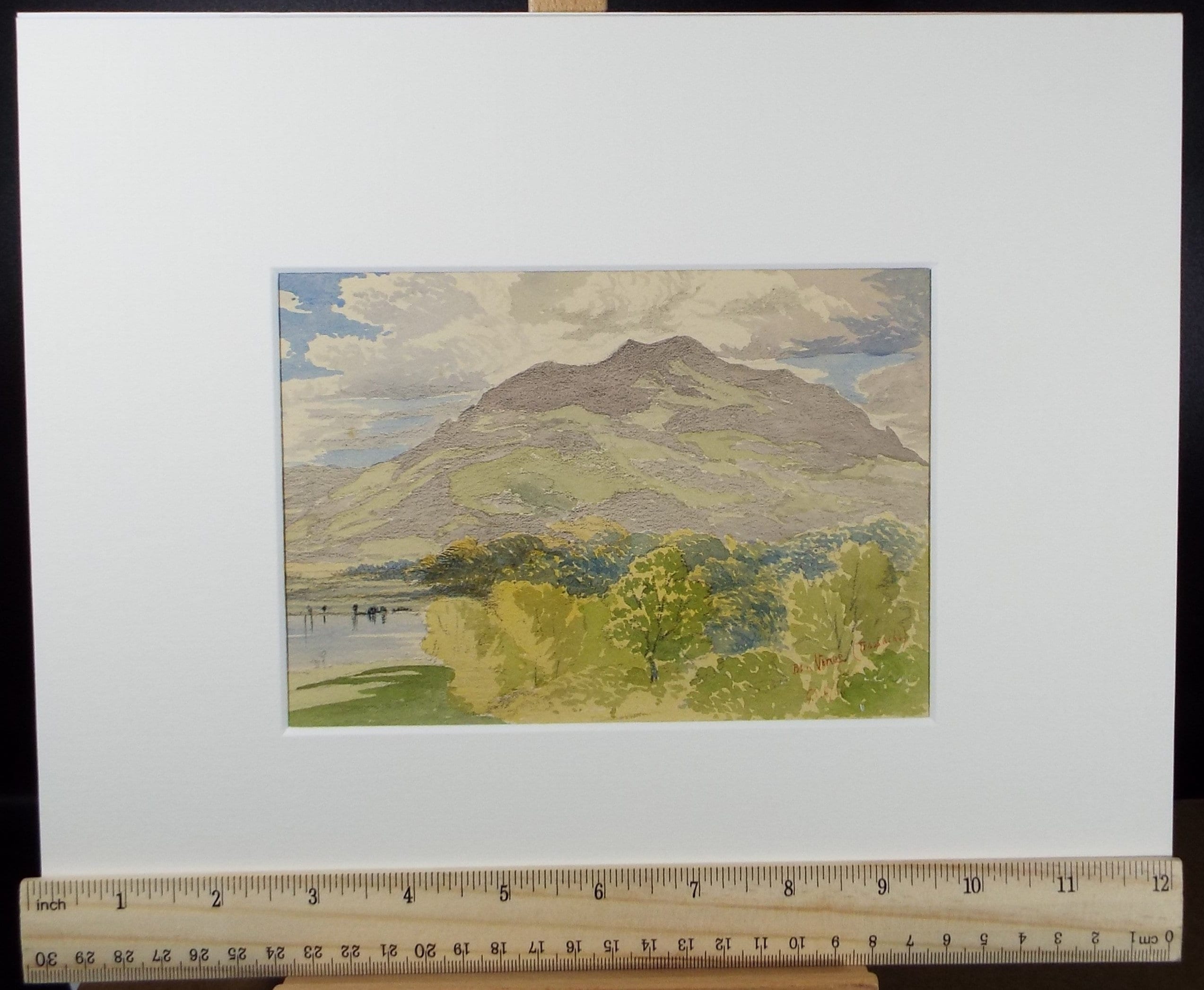 Original Watercolour on Paper,'Ben Venue, Loch Achray, Circa 1860, Artist Unknown