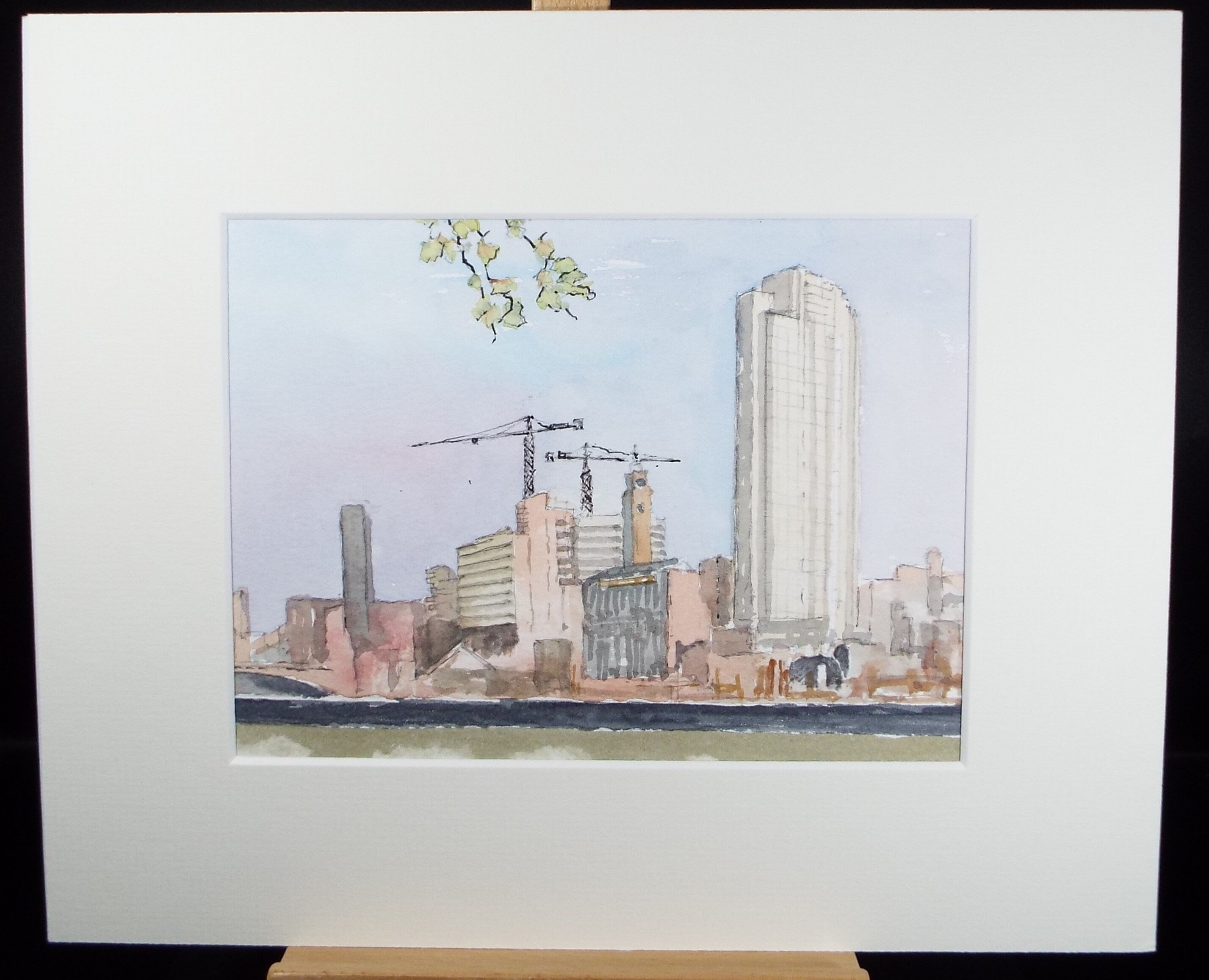 Original Watercolour, 'Cityscape', circa 1980's, Unknown Artist