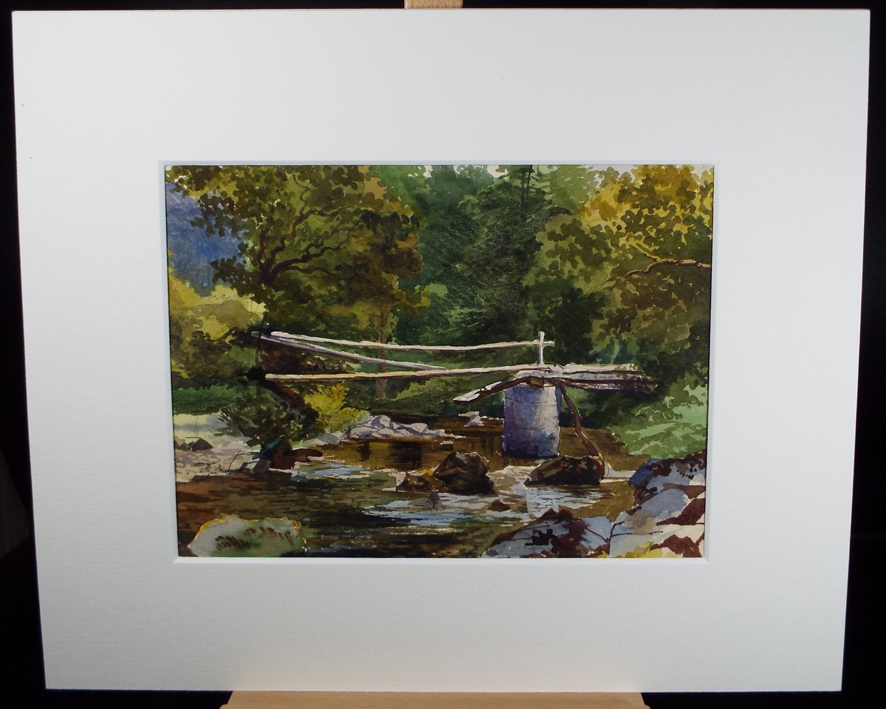 Original Watercolour on Paper,'The Teign near Chagford', Artist Unknown, Circa 1880