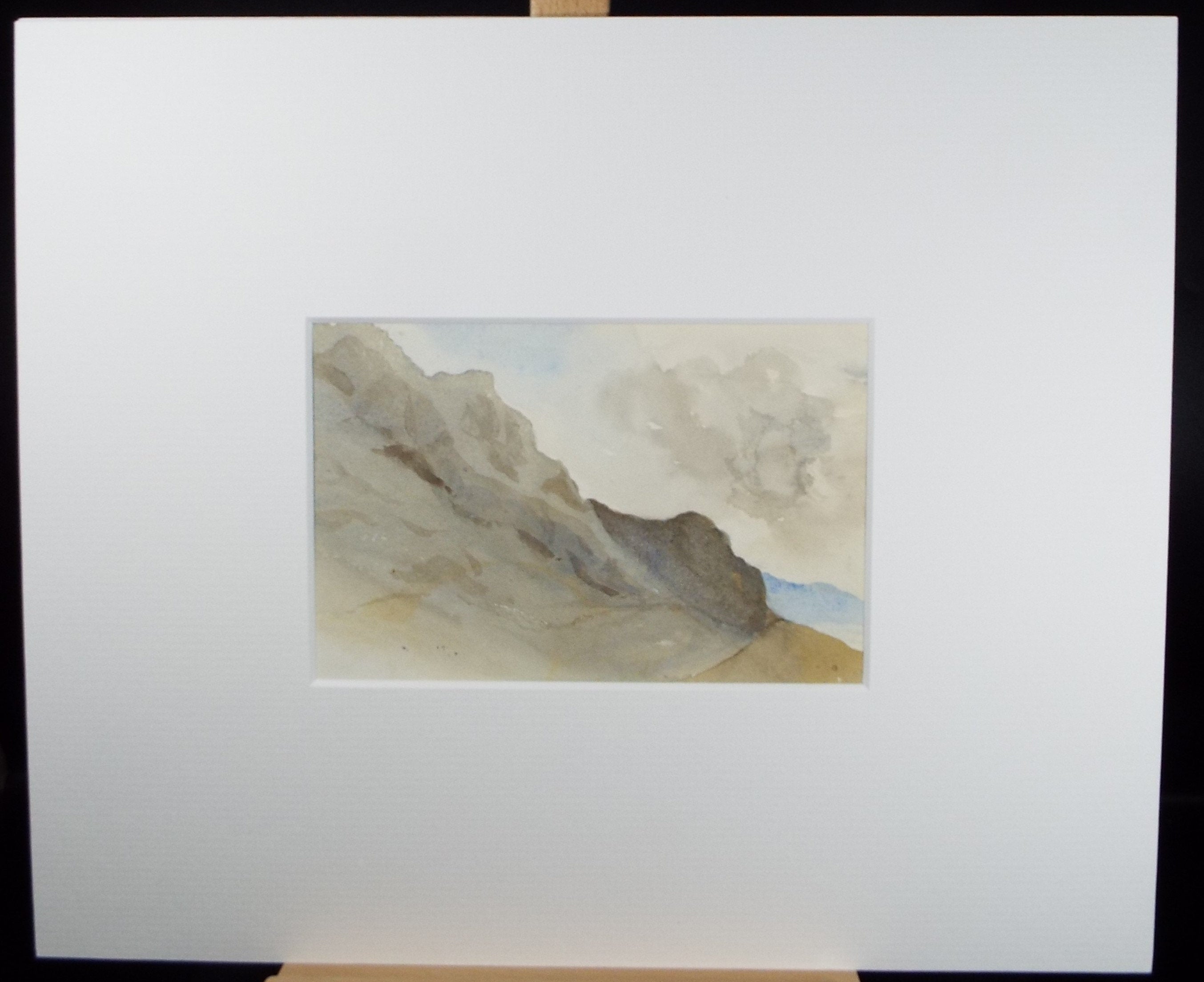 Original Watercolour drawing, 'Escarpment', Circa 1880, Artist Unknown