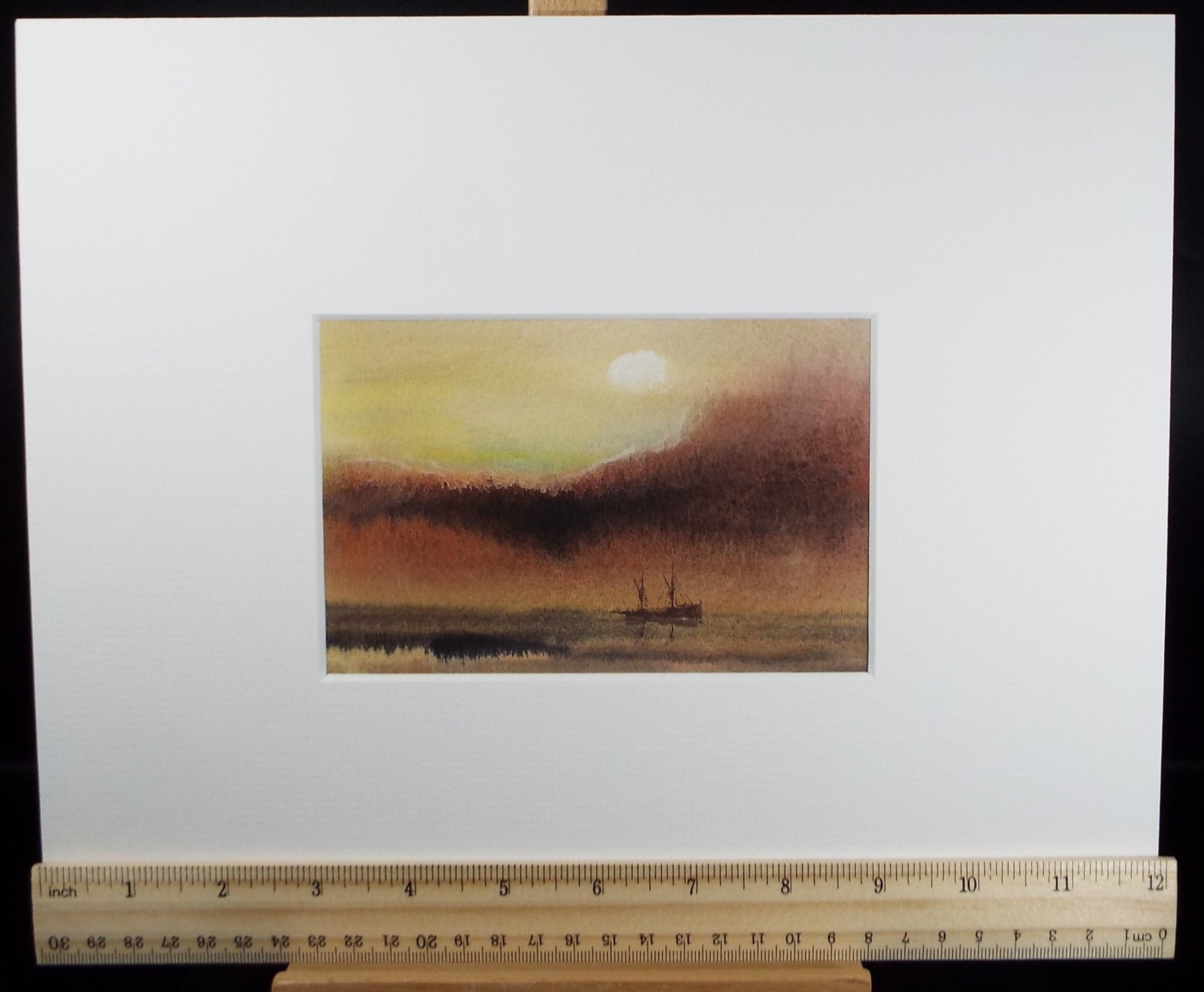 Original Watercolour, 'Yacht Under a Stormy Sky' Trevor Castle, late 20th Century