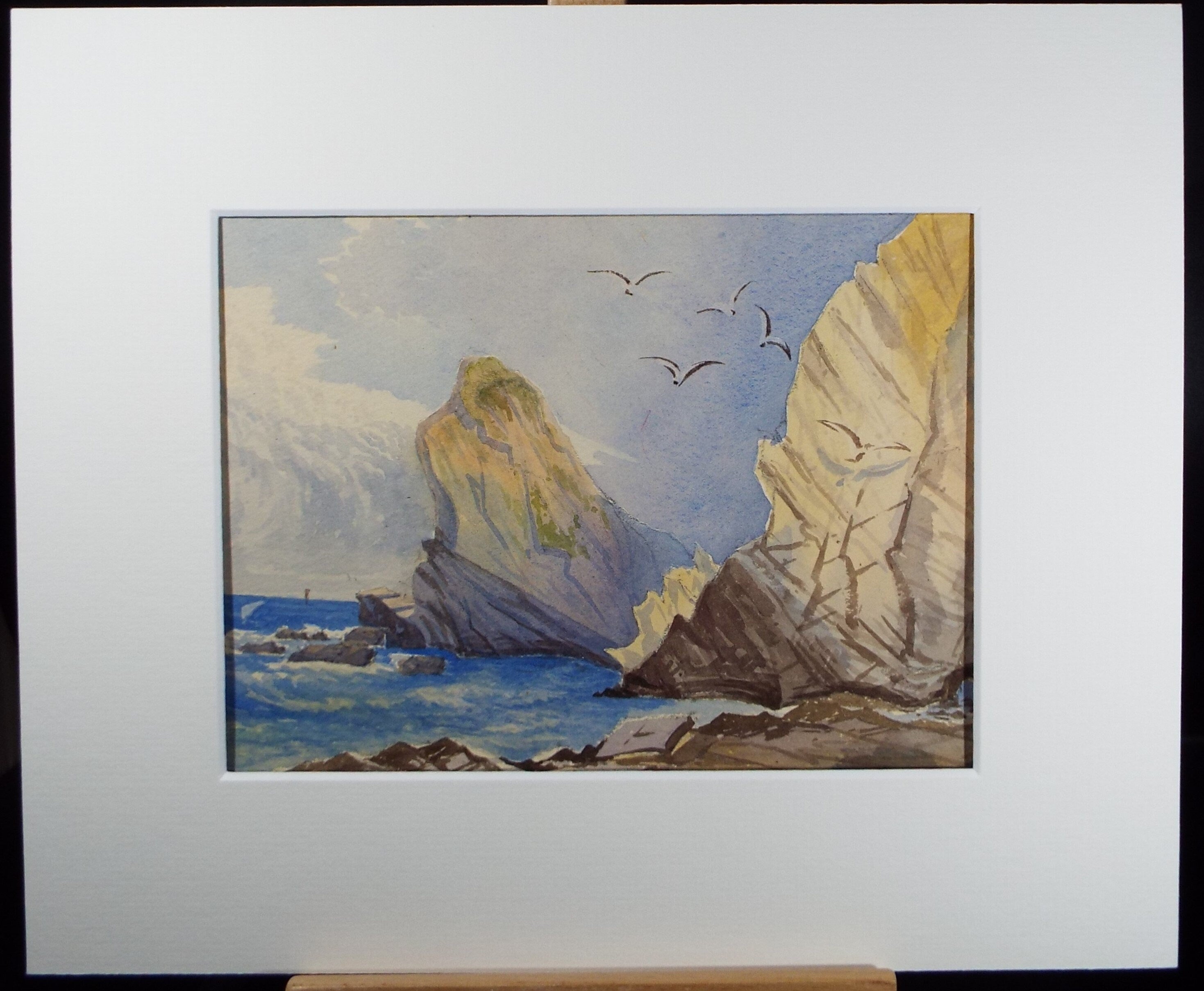 Original Watercolour, 'Biarritz', c1880, Artist Unknown