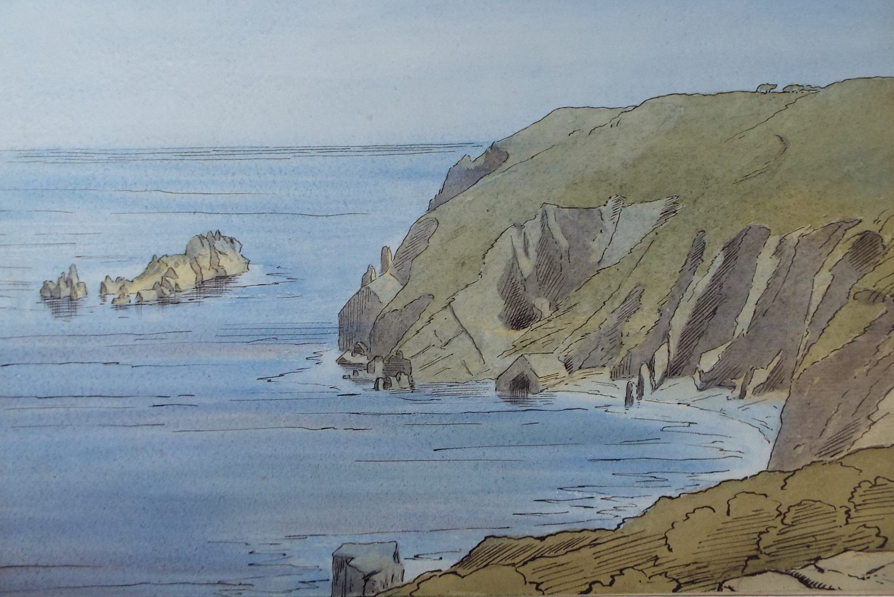 Original Watercolour, 'Chapelle en Mauve, c1880, A Elliott