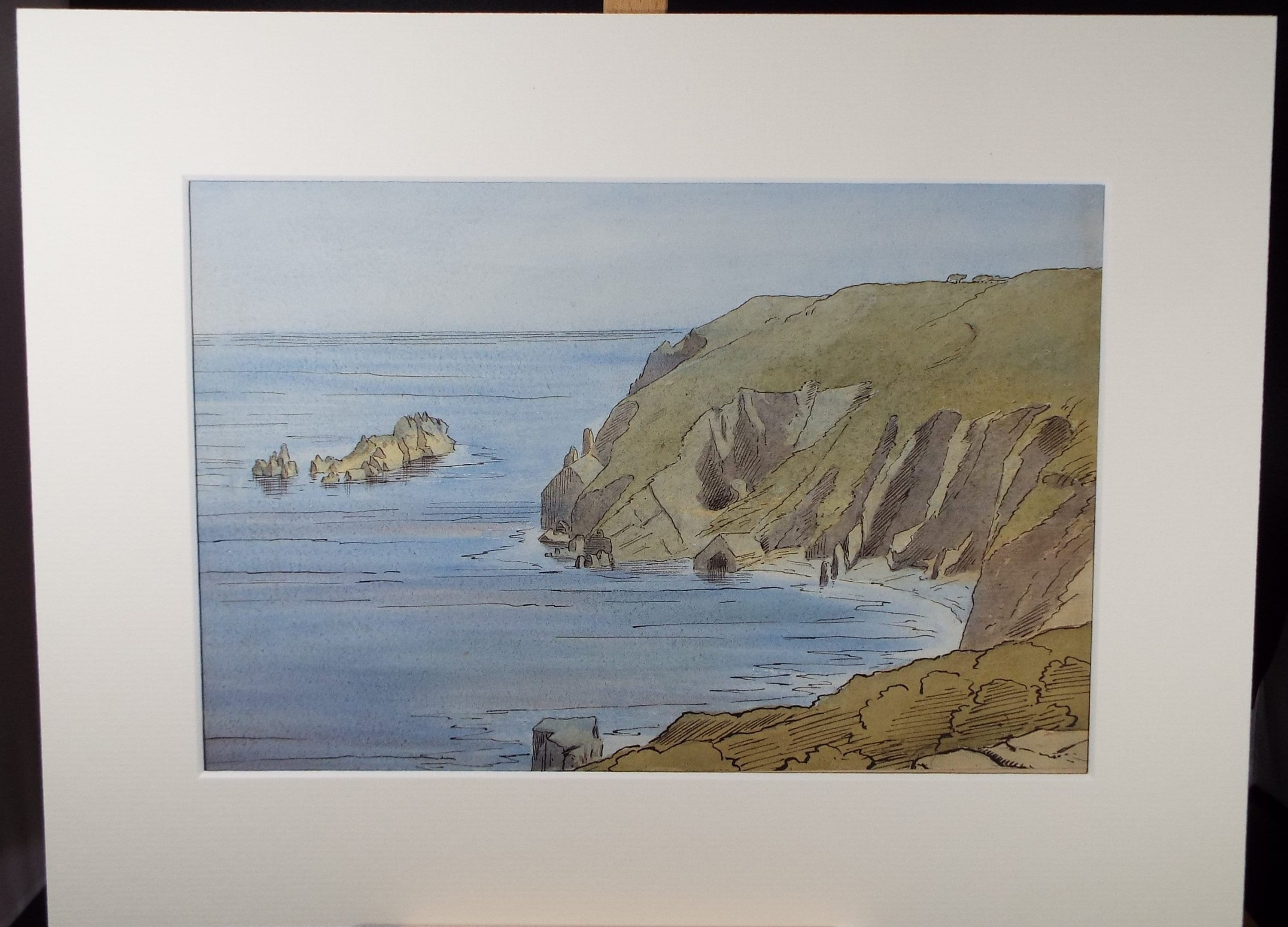 Original Watercolour, 'Chapelle en Mauve, c1880, A Elliott