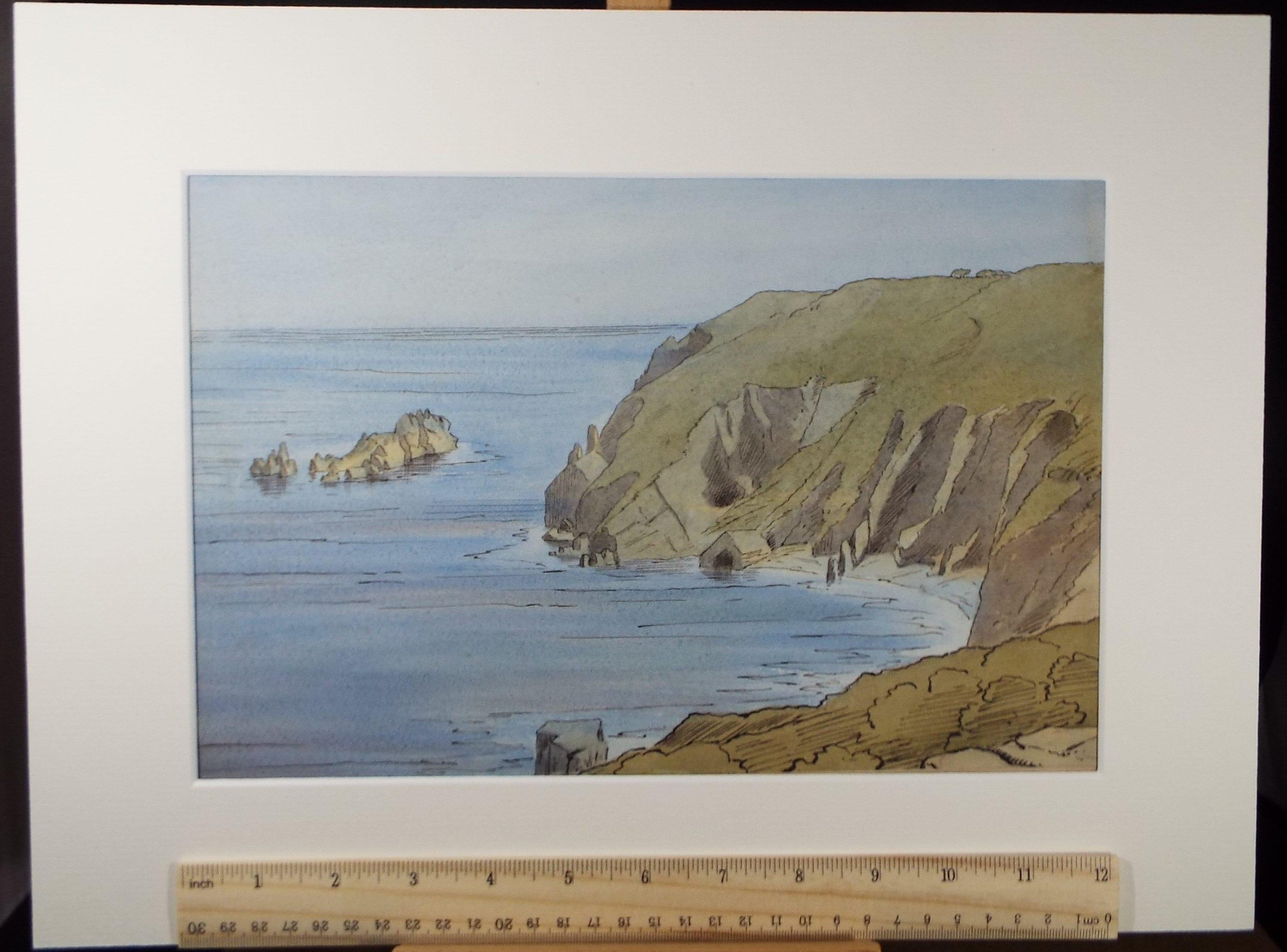 Original Watercolour, 'Chapelle en Mauve, c1880, A Elliott