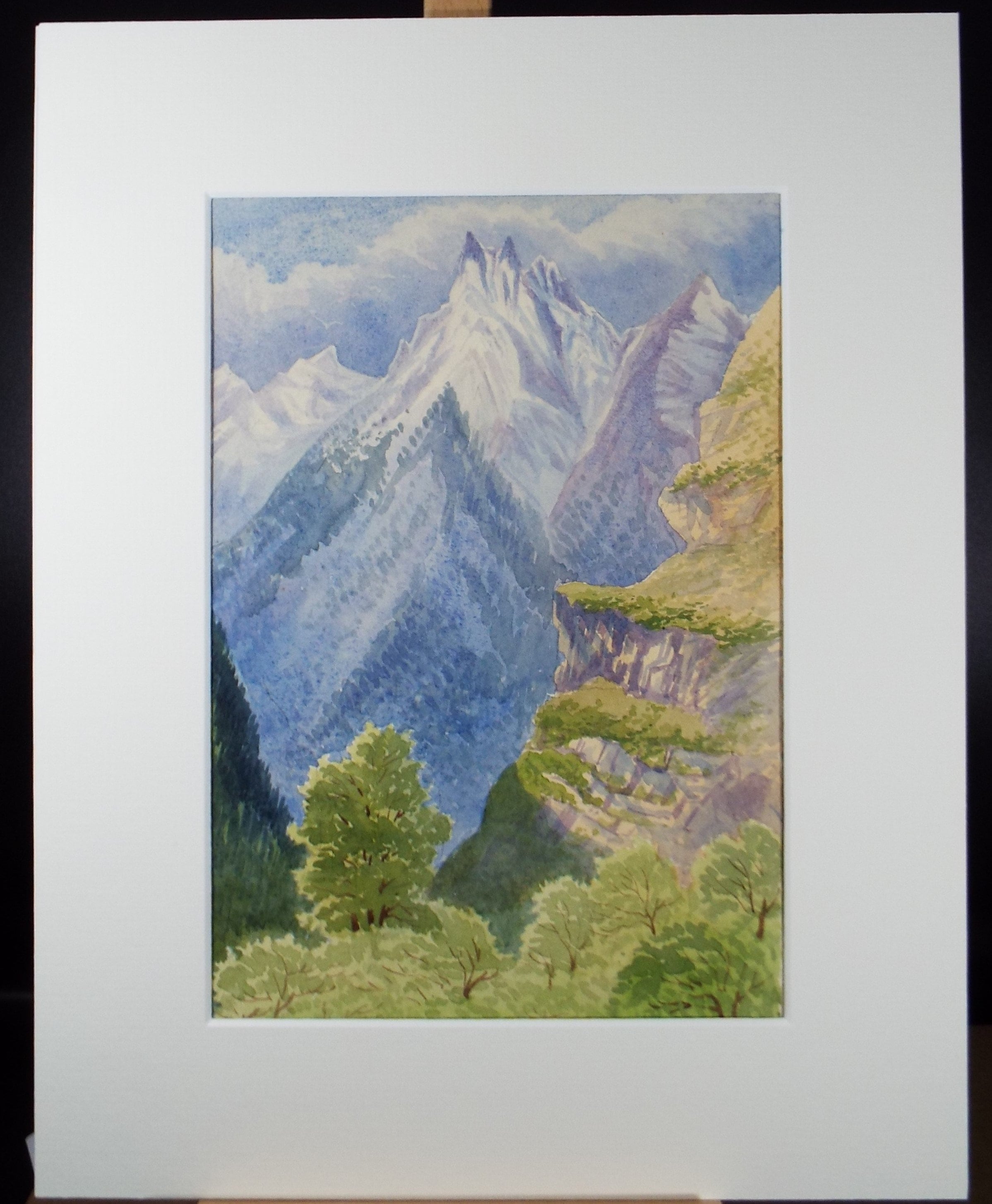 Original Watercolour, 'Col de Espagne', c1880, Artist Unknown