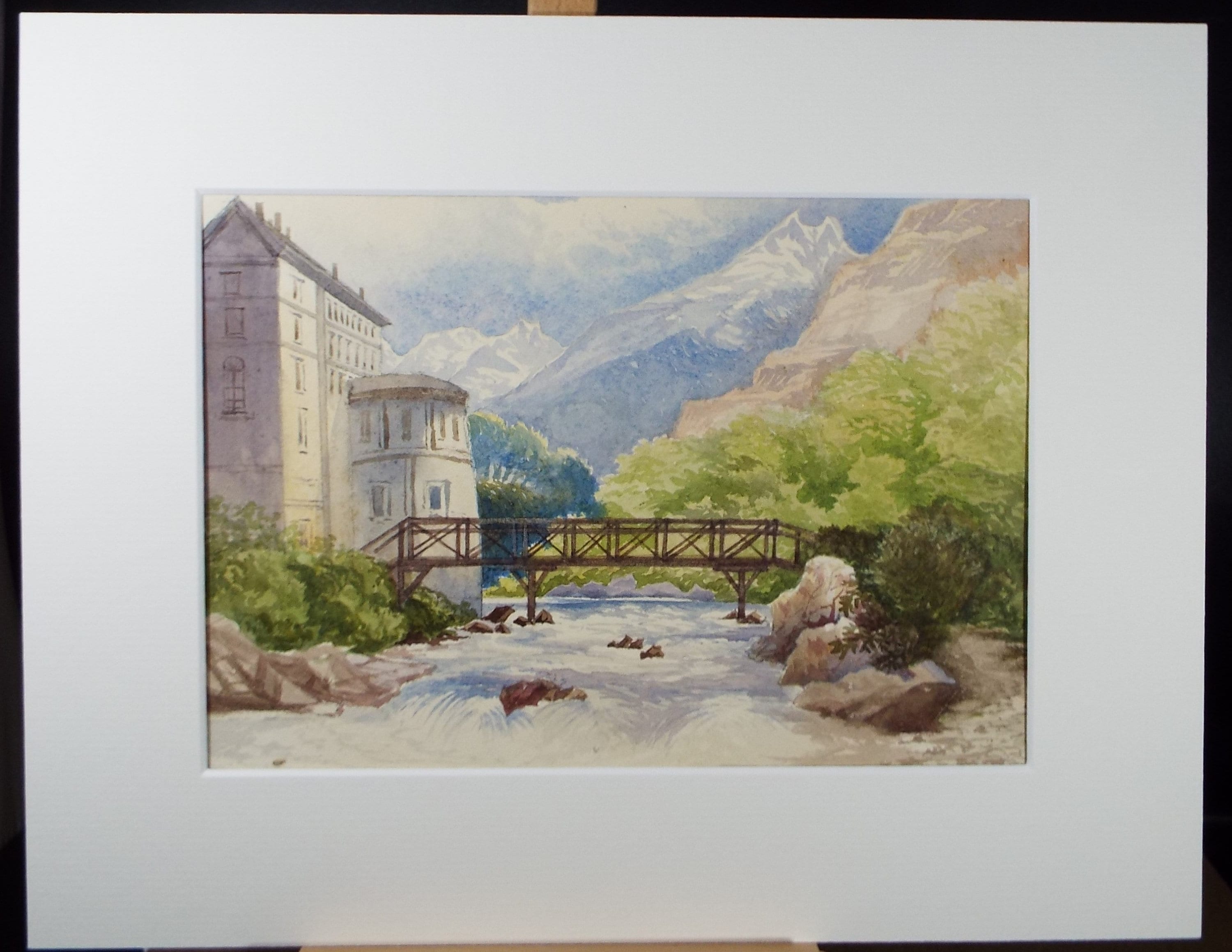 Original Watercolour, Les Bains', c1880, Artist Unknown