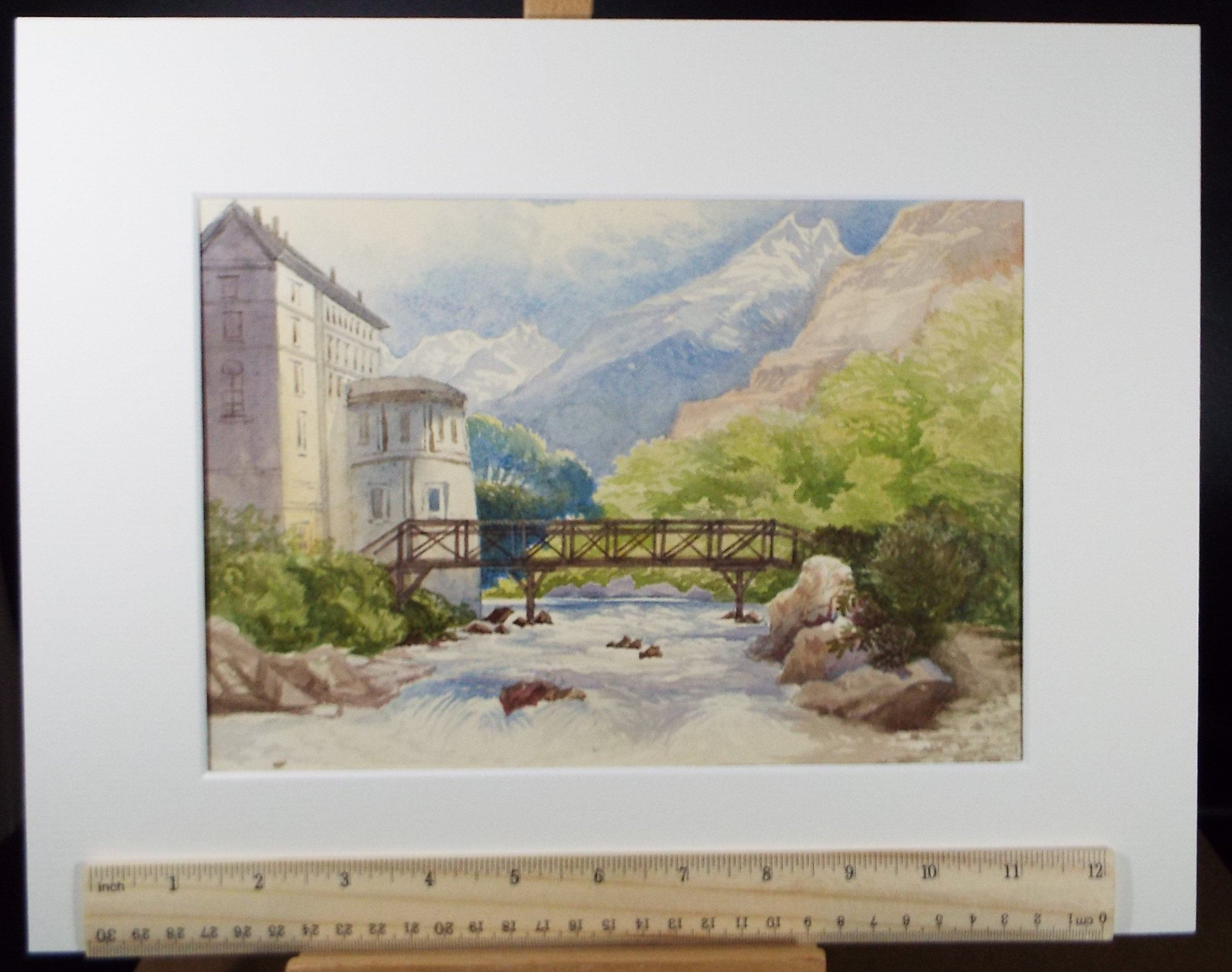 Original Watercolour, Les Bains', c1880, Artist Unknown