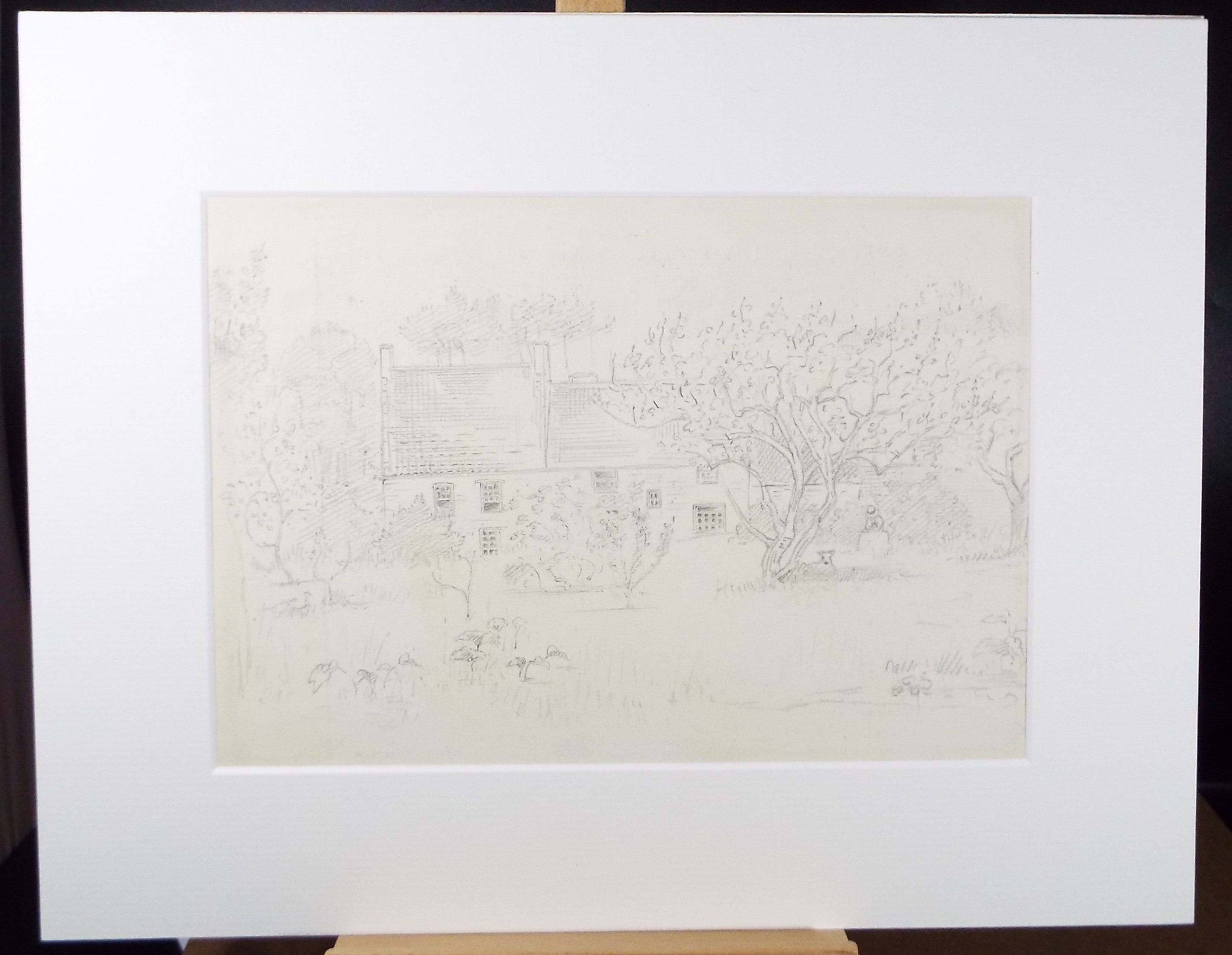 Original Pencil Sketch , 'Country Cottage', c1880, Artist Unknown