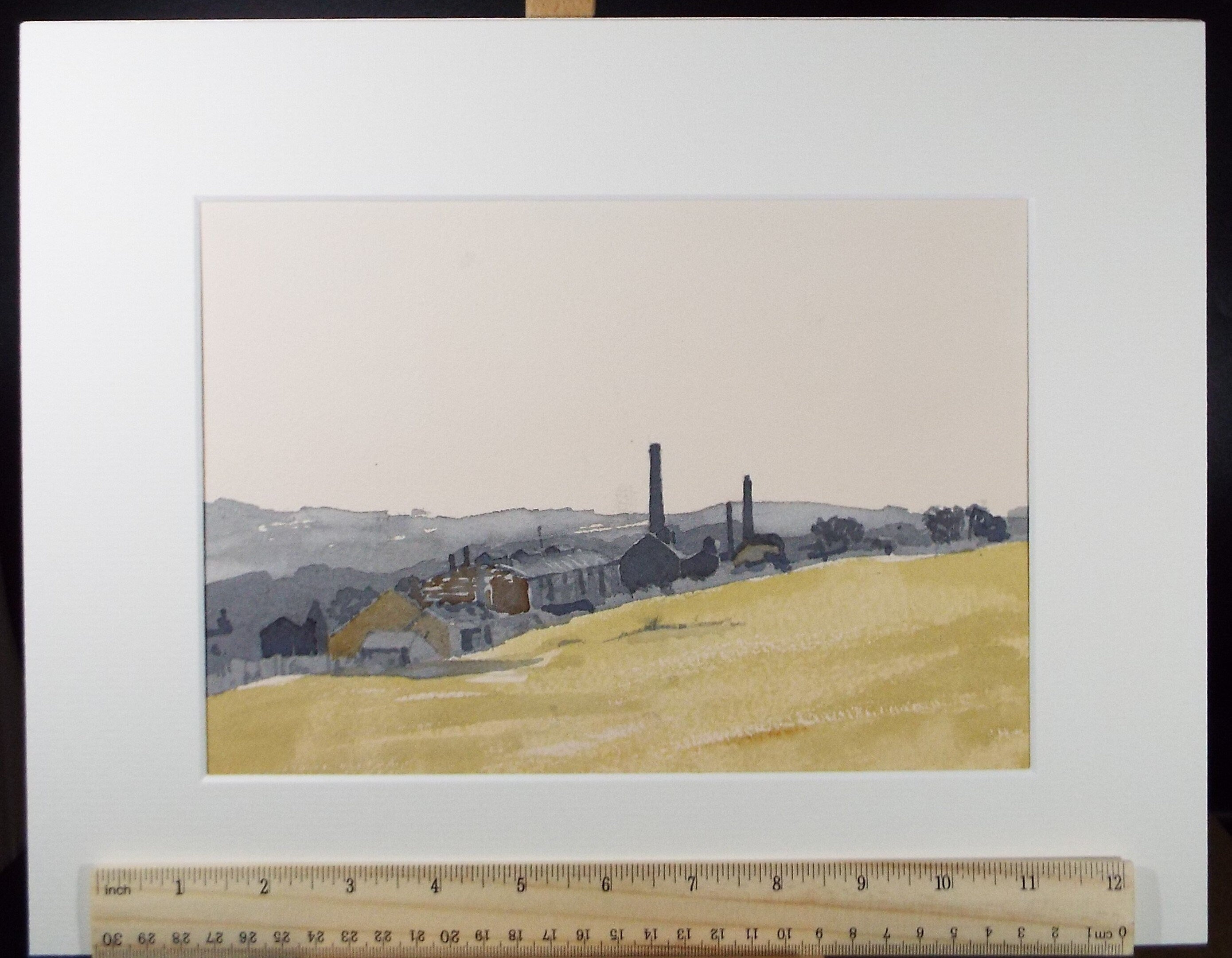 Original Watercolour, 'Mill in a Landscape', circa 1980's, Unknown Artist