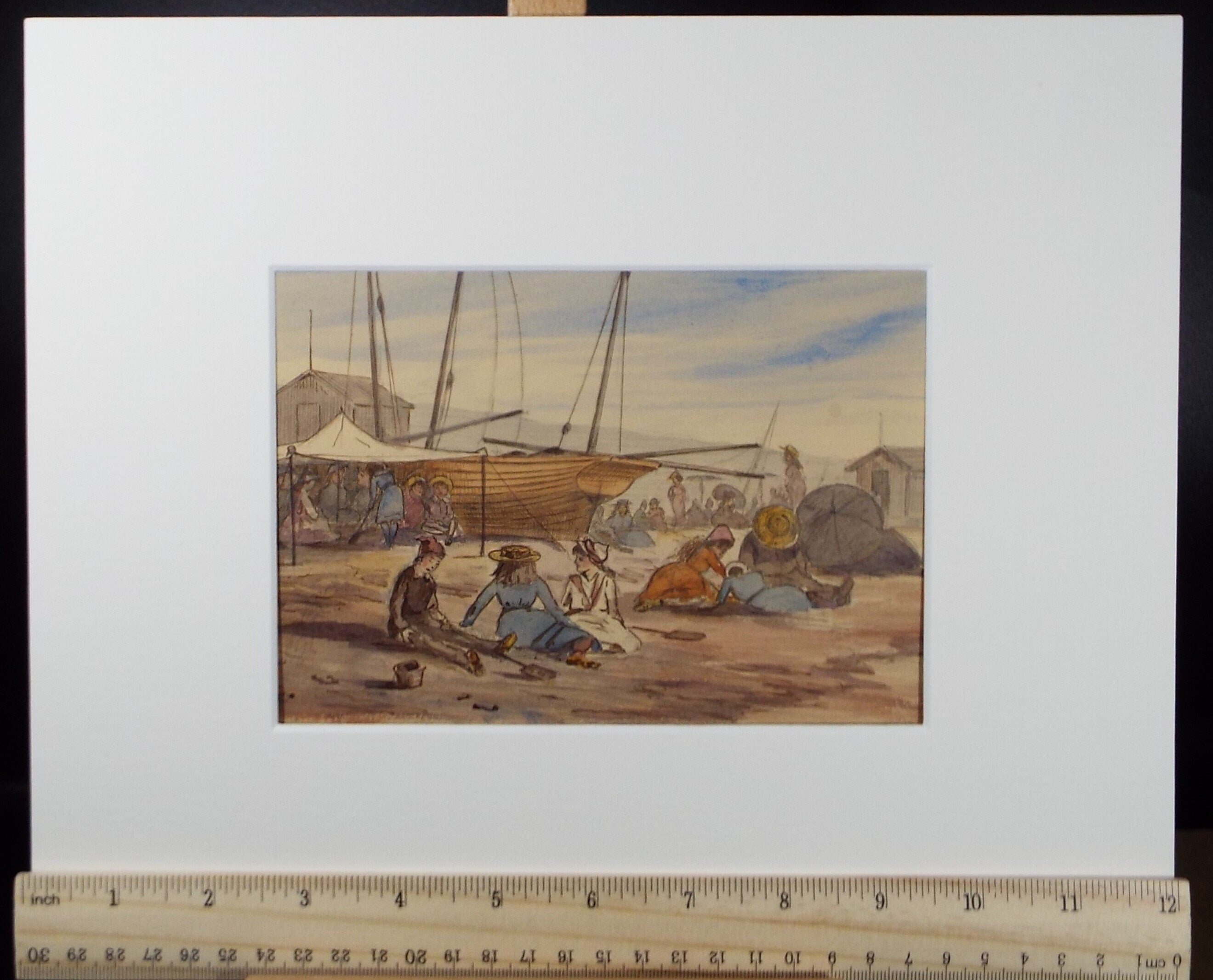 Original Watercolour, ' Eastbourne', circa 1880's, Unknown Artist