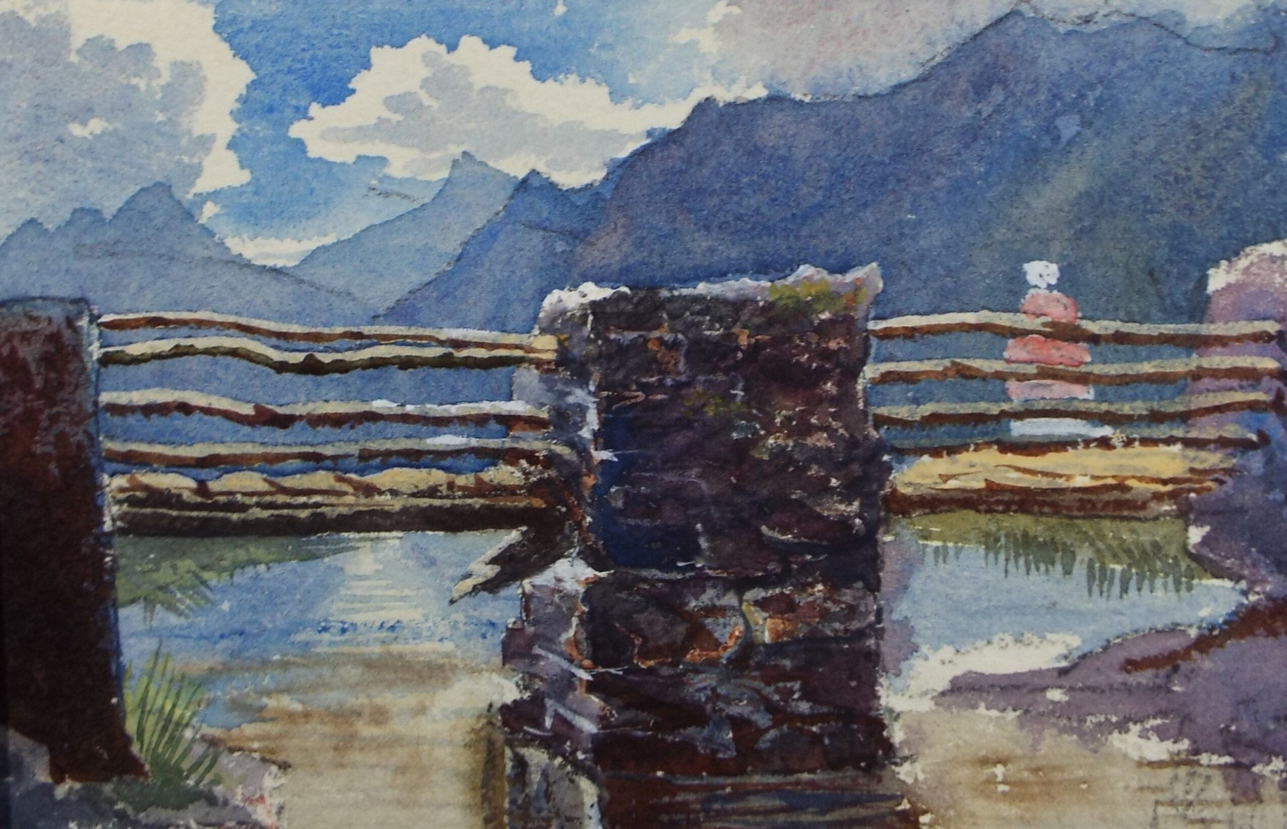 Original Watercolour, 'Bridge, Capel Curig' c1890, Artist Unknown