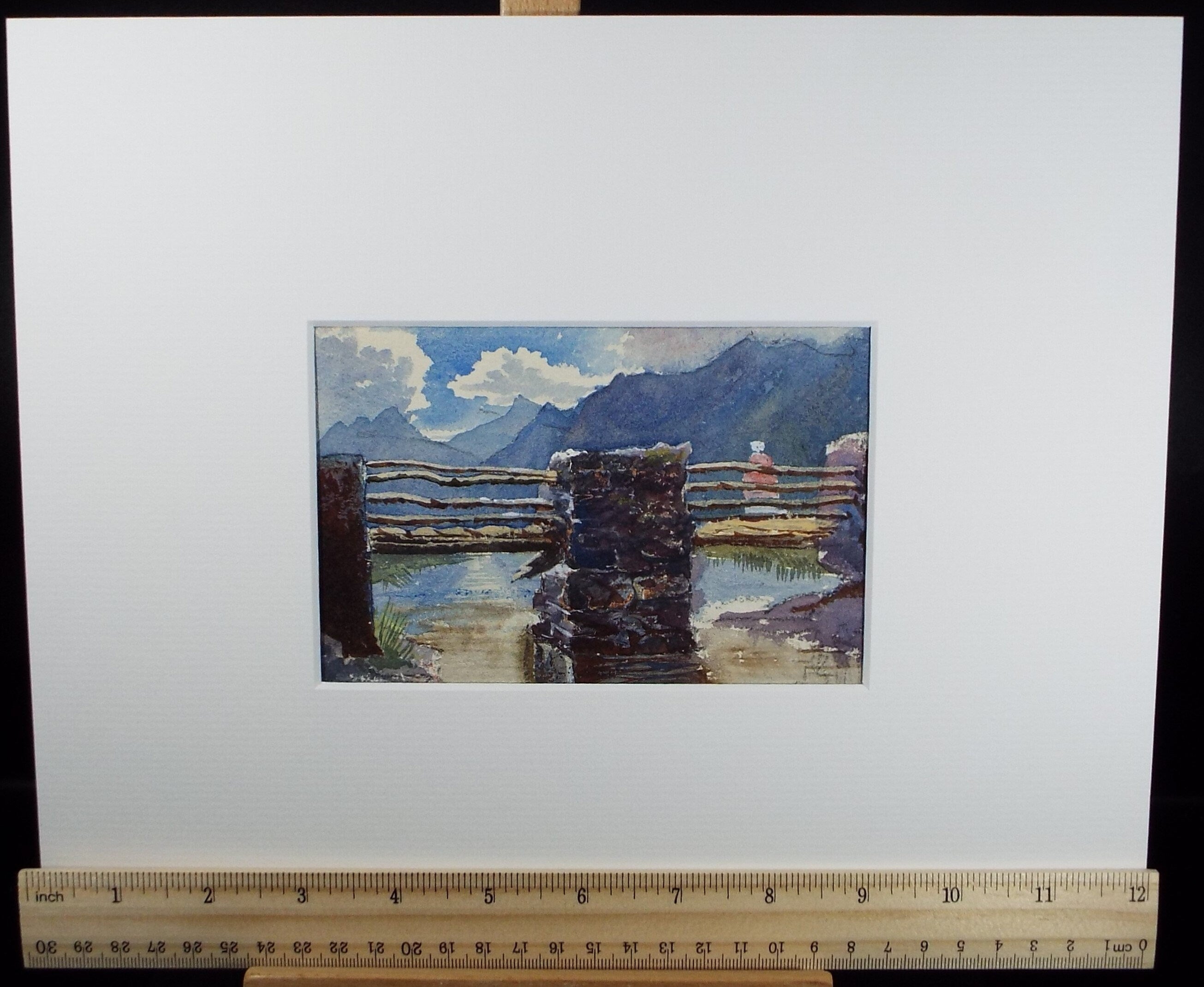 Original Watercolour, 'Bridge, Capel Curig' c1890, Artist Unknown