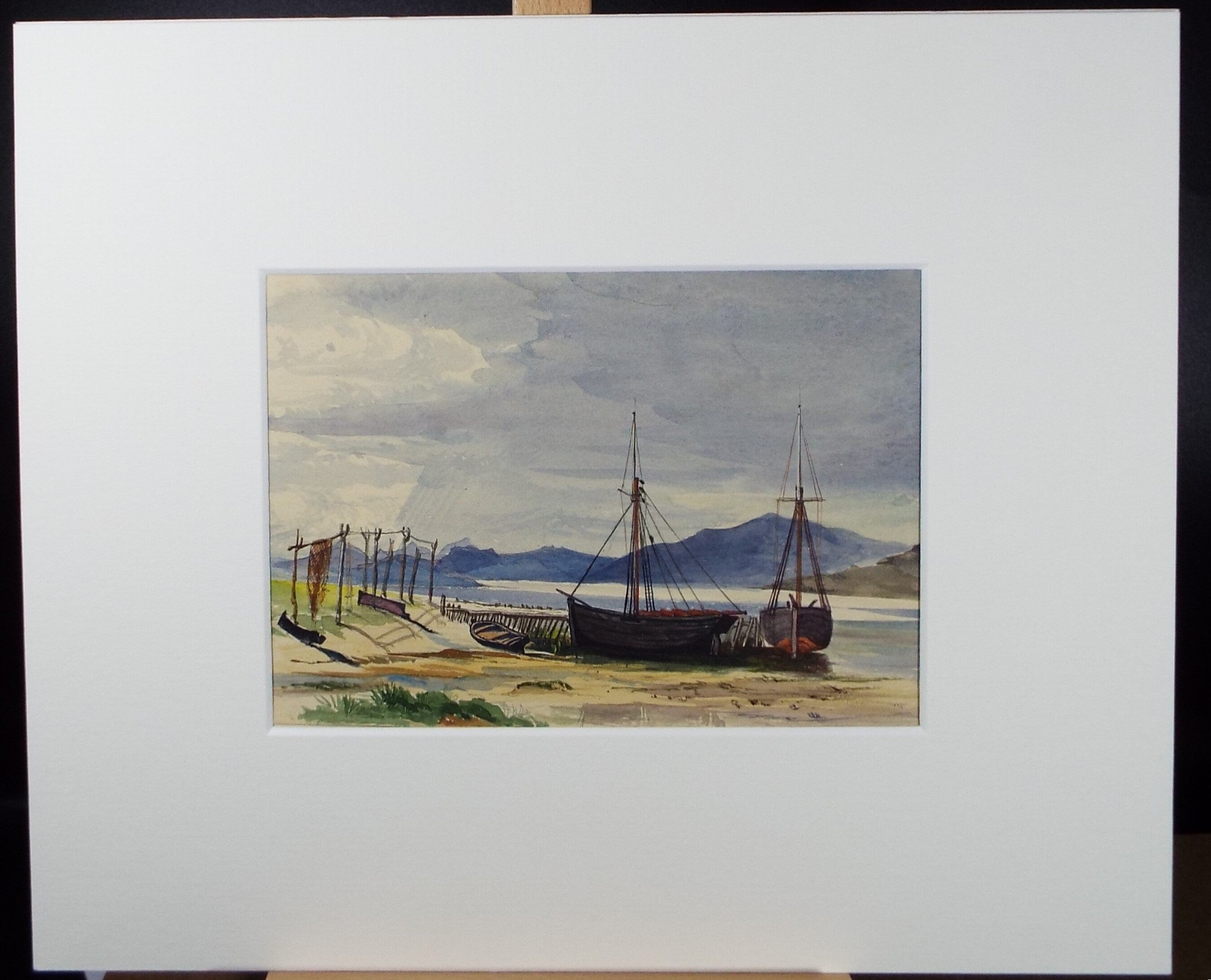 Original Watercolour on Paper,'Strachar, Loch Fyne', Circa 1880's , Artist Unknown