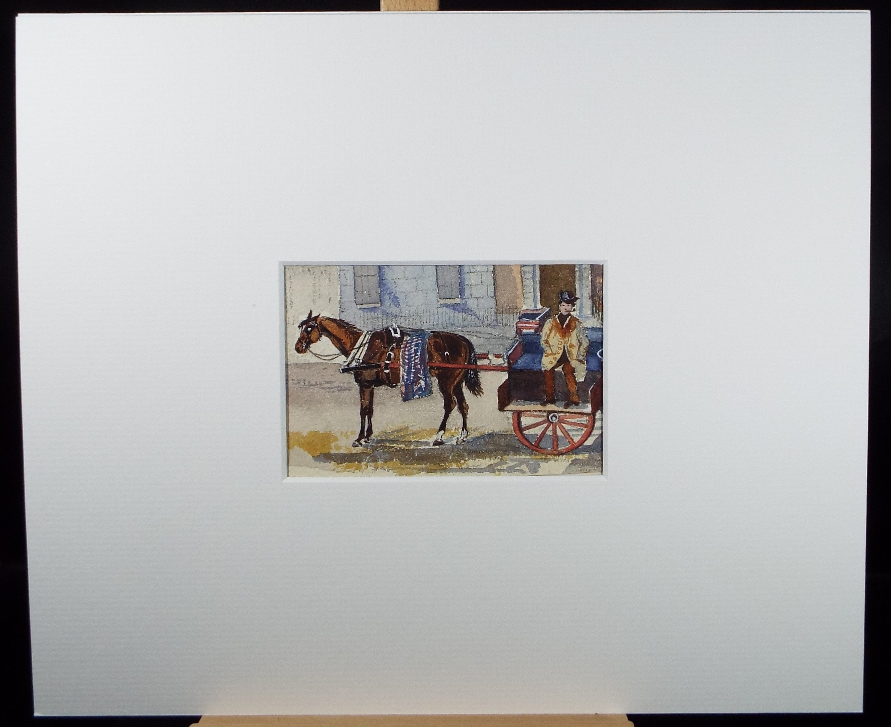 Original Watercolour Sketch, 'Horse and Cart - Dublin', Circa 1890, A Elliott