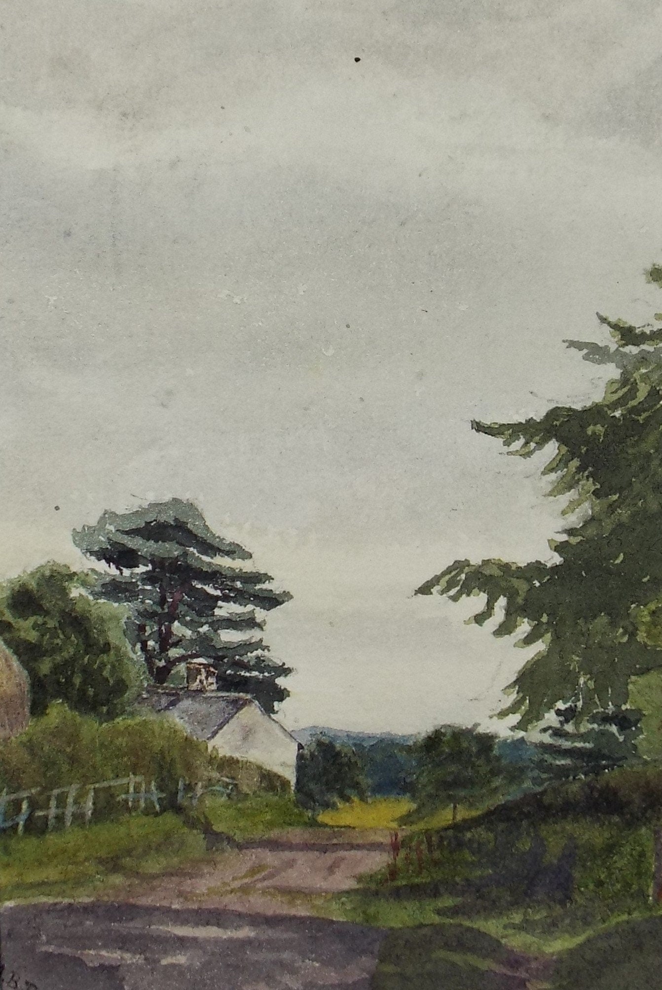 Original Watercolour on Paper, 'Cottage in the Countryside', Circa 1890, Artist Unknown
