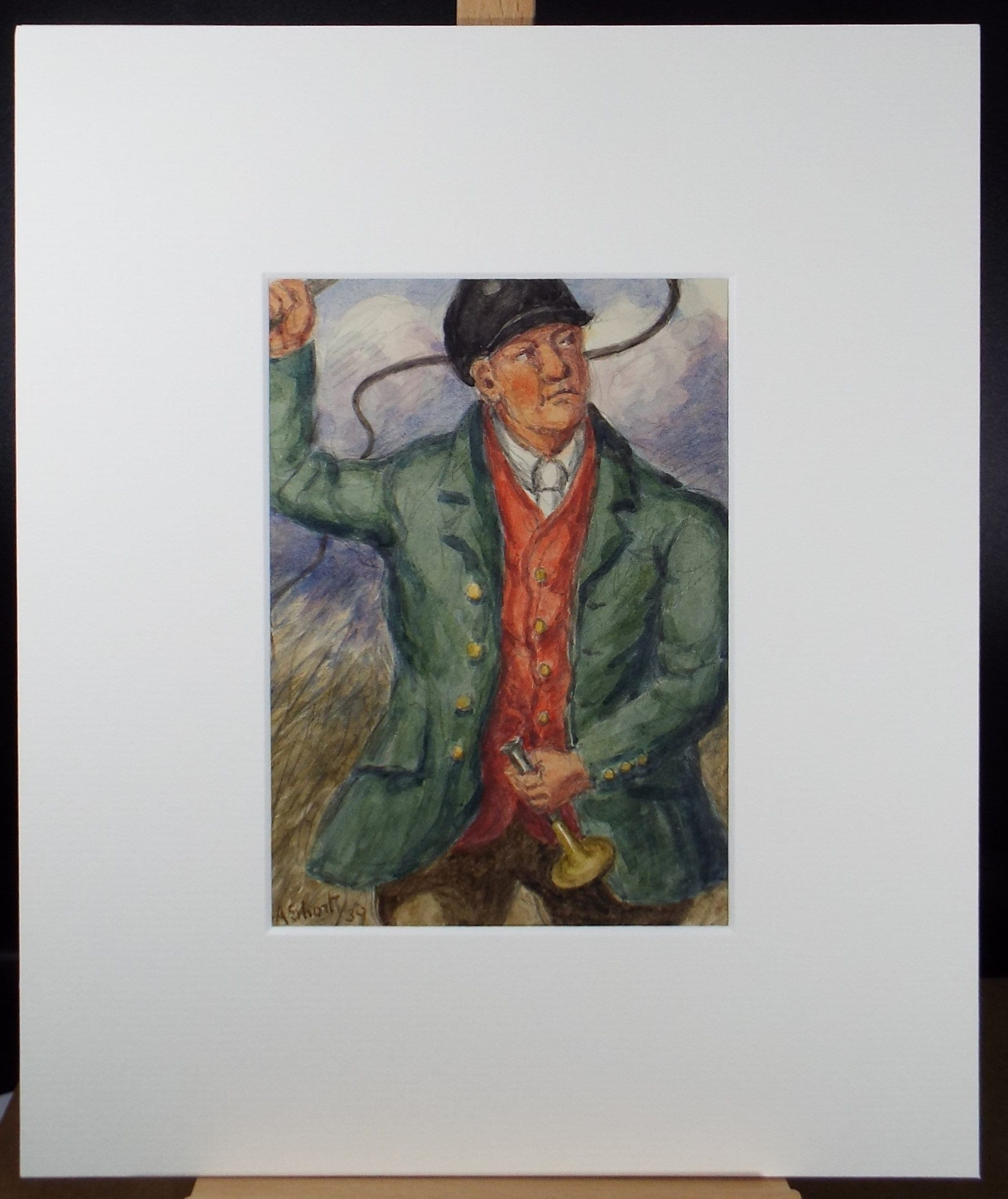 Original Watercolour Drawing, 'Huntsman', George Anderson Short (1856-1946), Circa 1930's