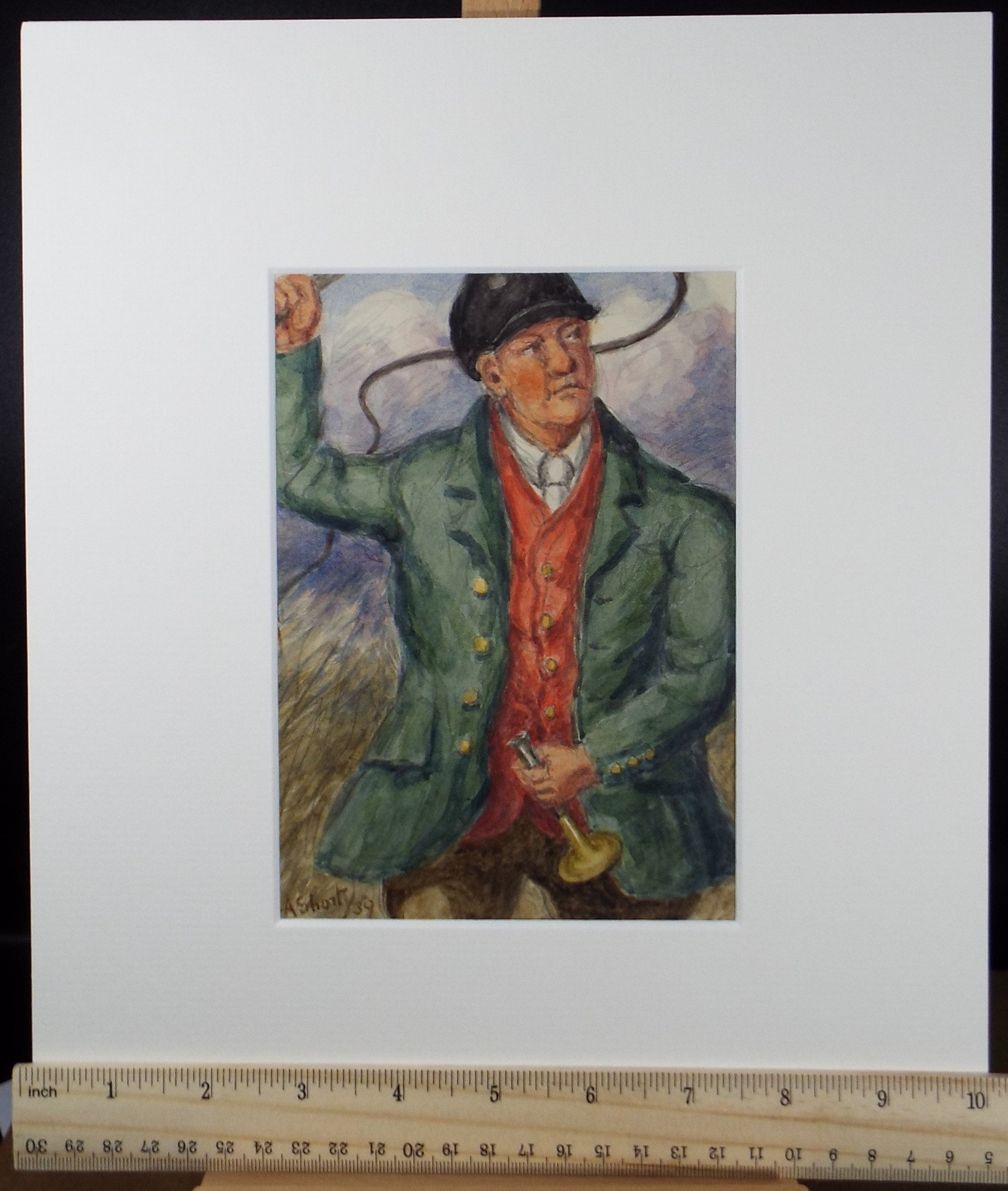 Original Watercolour Drawing, 'Huntsman', George Anderson Short (1856-1946), Circa 1930's
