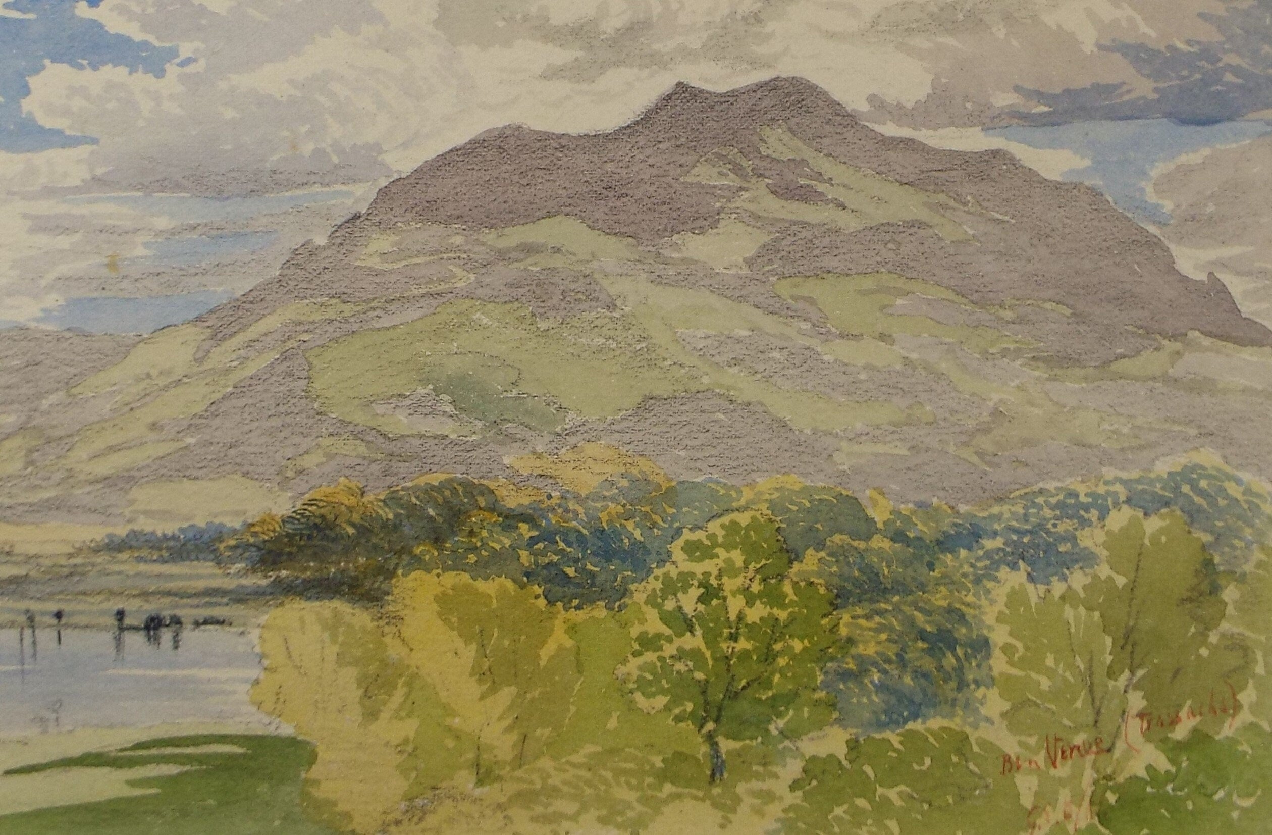 Original Watercolour on Paper,'Ben Venue, Loch Achray, Circa 1860, Artist Unknown
