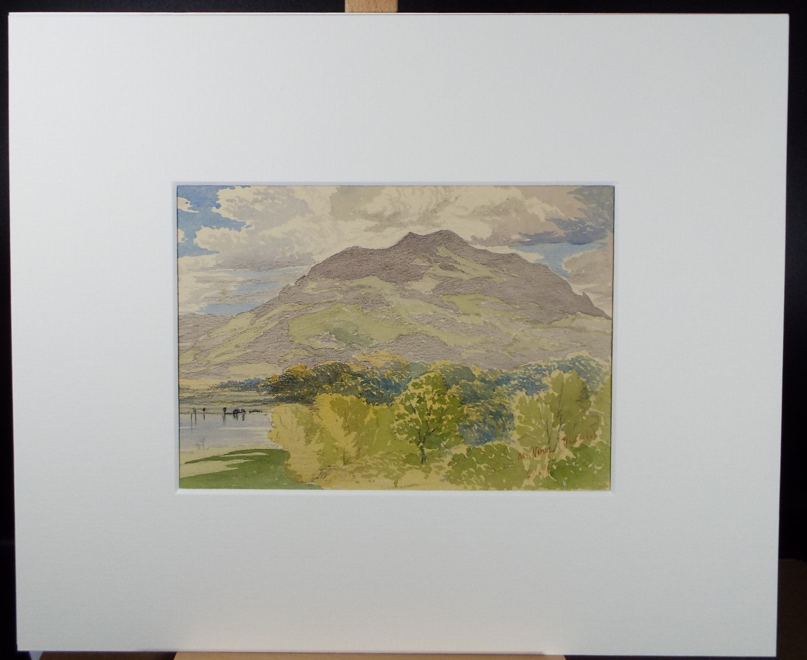 Original Watercolour on Paper,'Ben Venue, Loch Achray, Circa 1860, Artist Unknown