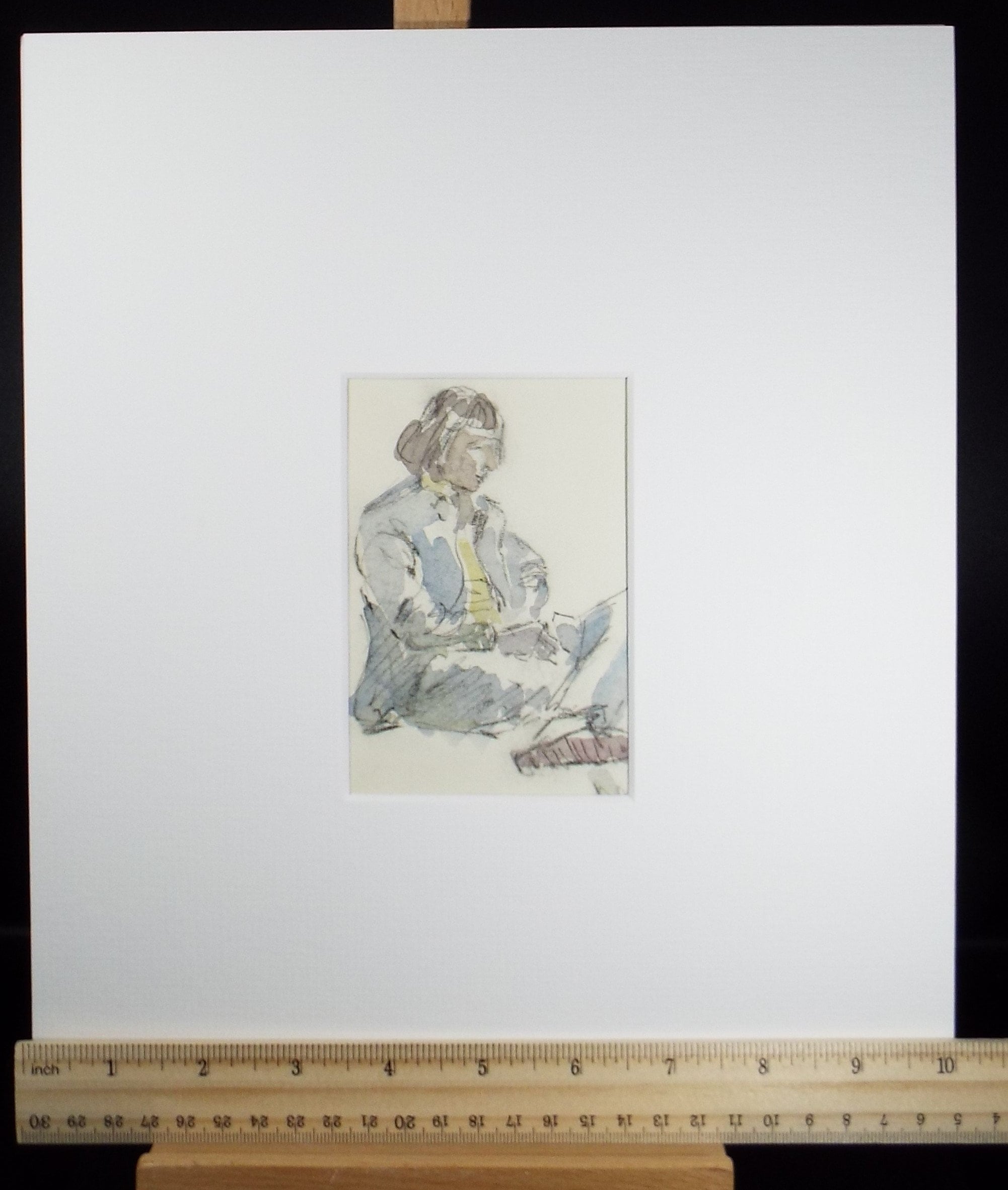 Original ink drawing, 'Seated woman', Hugh McKenzie (1909-2005), Mid 20th Century