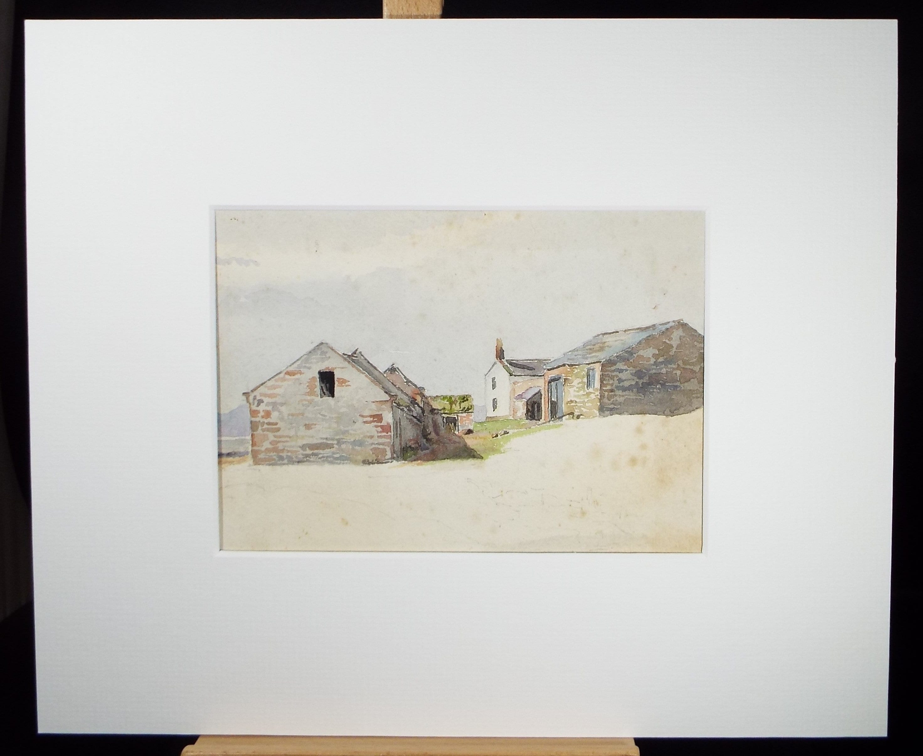 Original Watercolour, 'Farm Buildings',circa 1880, Artist Unknown