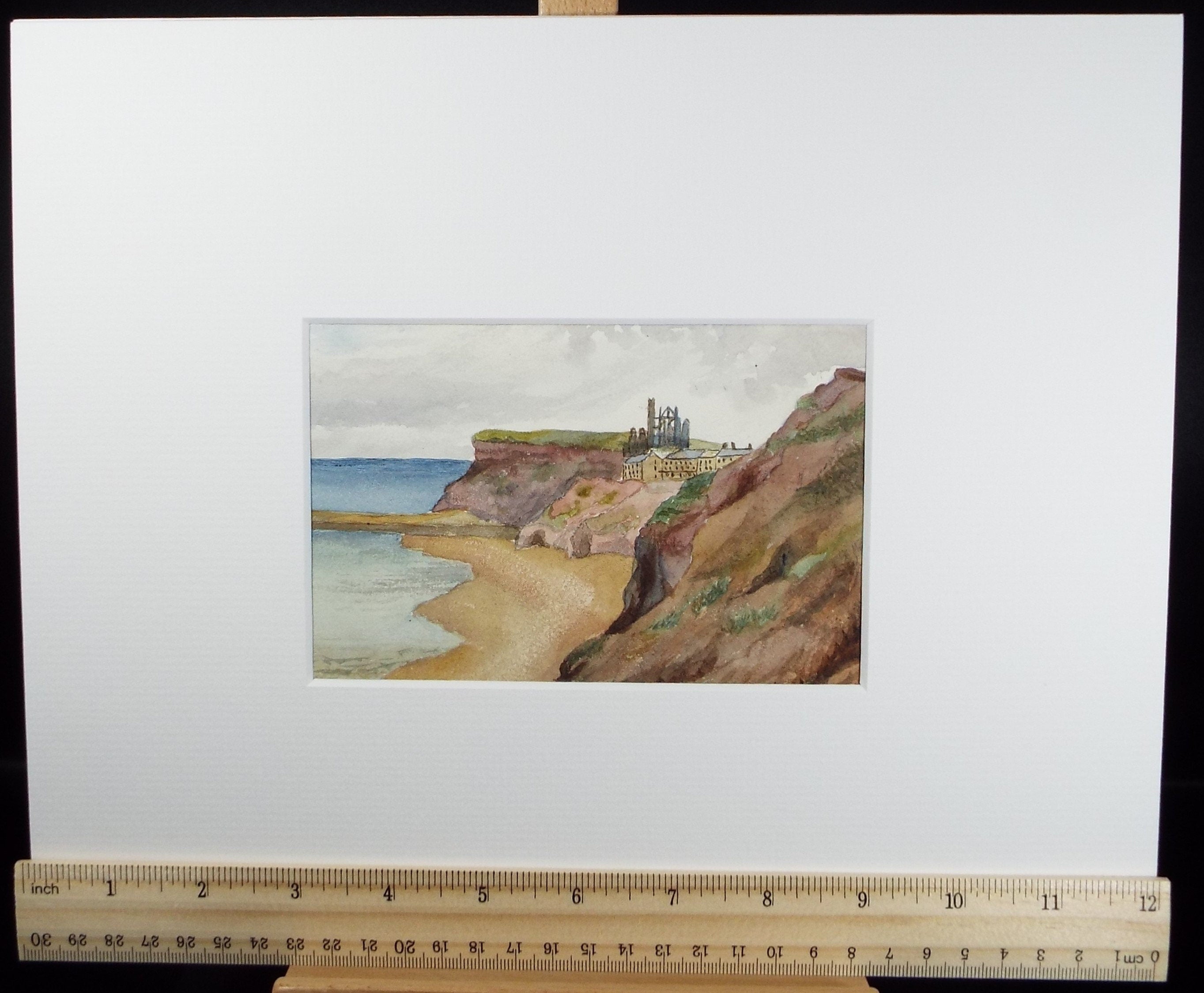 Original Watercolour, 'Coastal Mine', circa 1880, Artist unknown