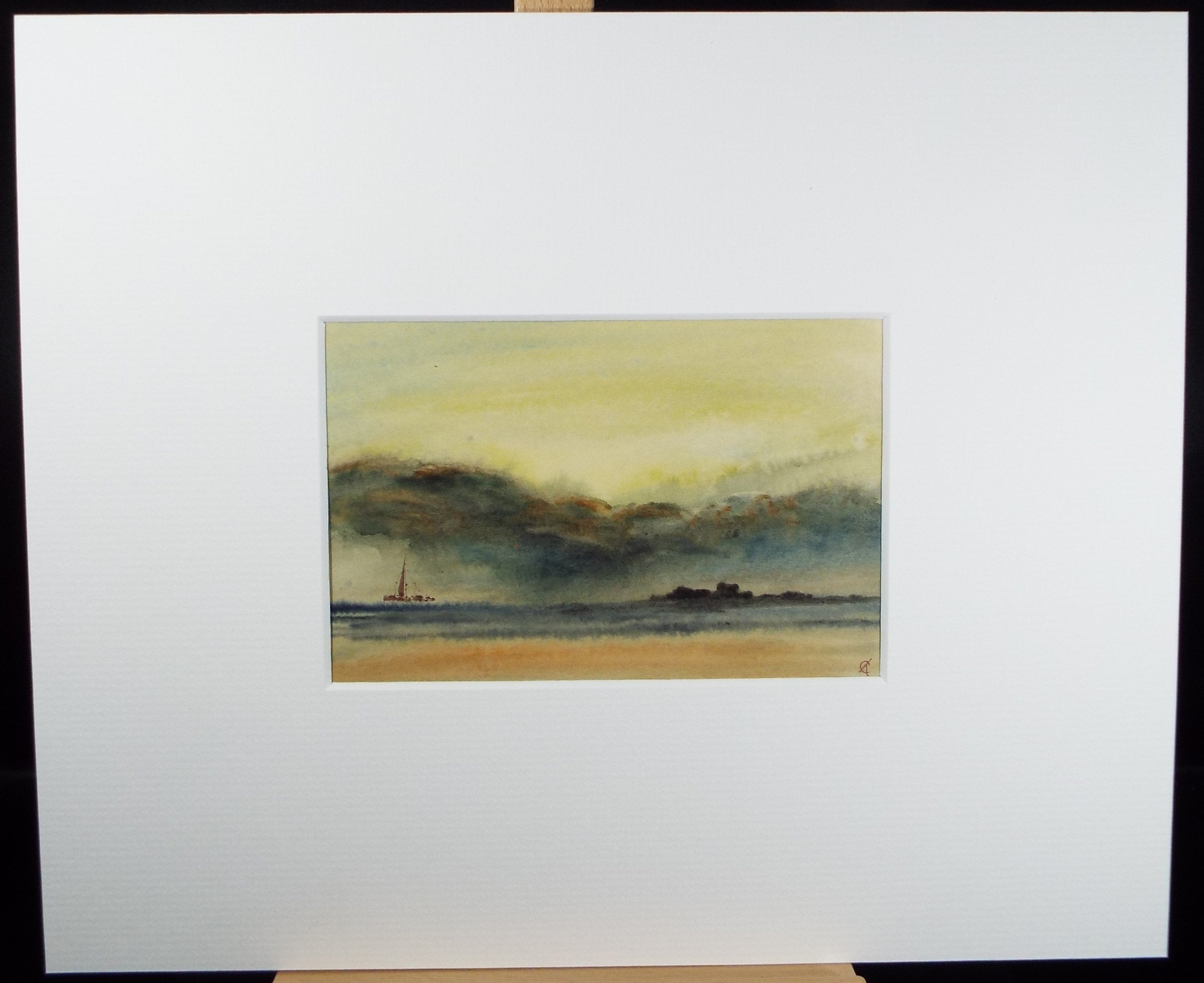 Original Watercolour, 'Yacht Under a Stormy Sky' Trevor Castle, late 20th Century