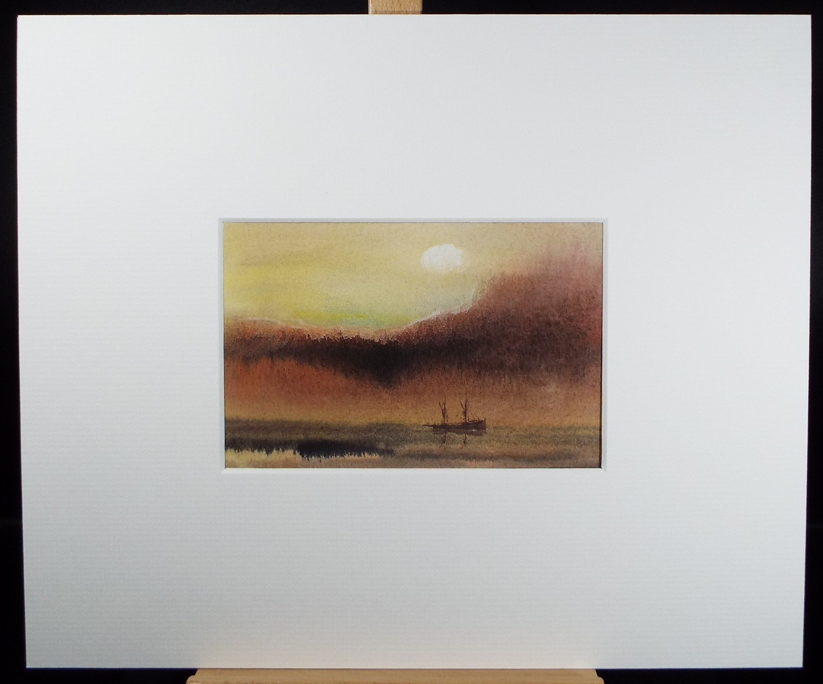 Original Watercolour, 'Yacht Under a Stormy Sky' Trevor Castle, late 20th Century